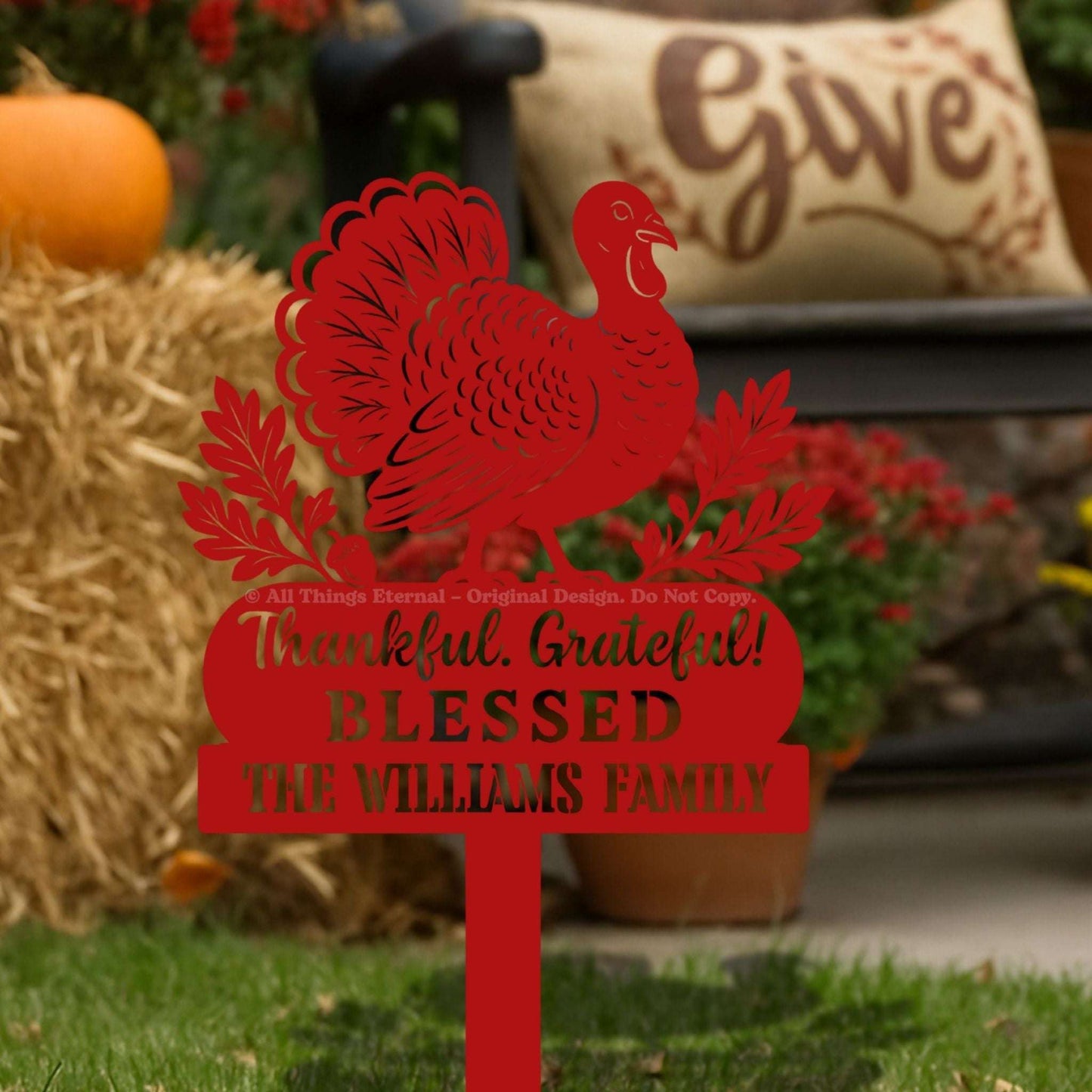 Custom Thanksgiving Garden Sign- Holiday Porch Decoration