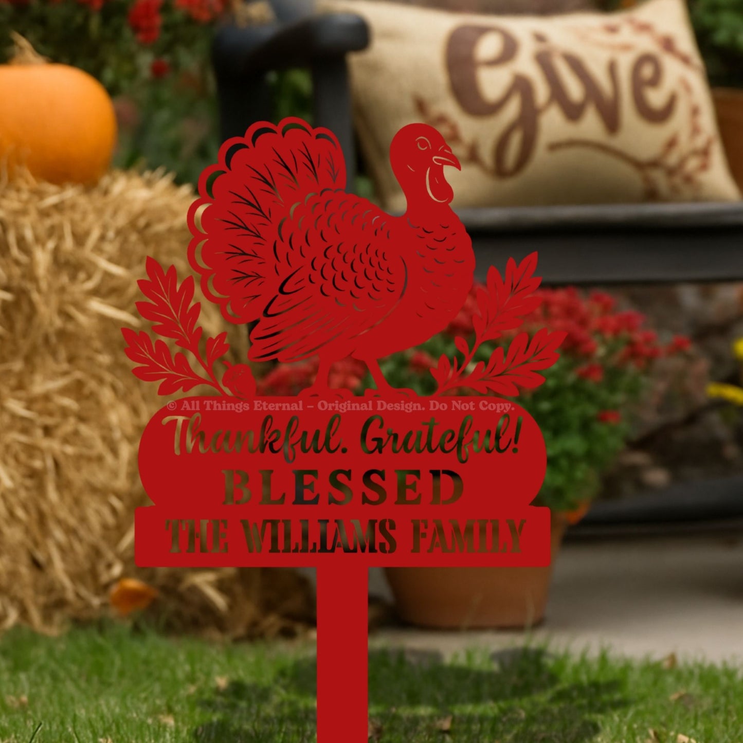 Custom Thanksgiving Garden Sign- Holiday Porch Decoration