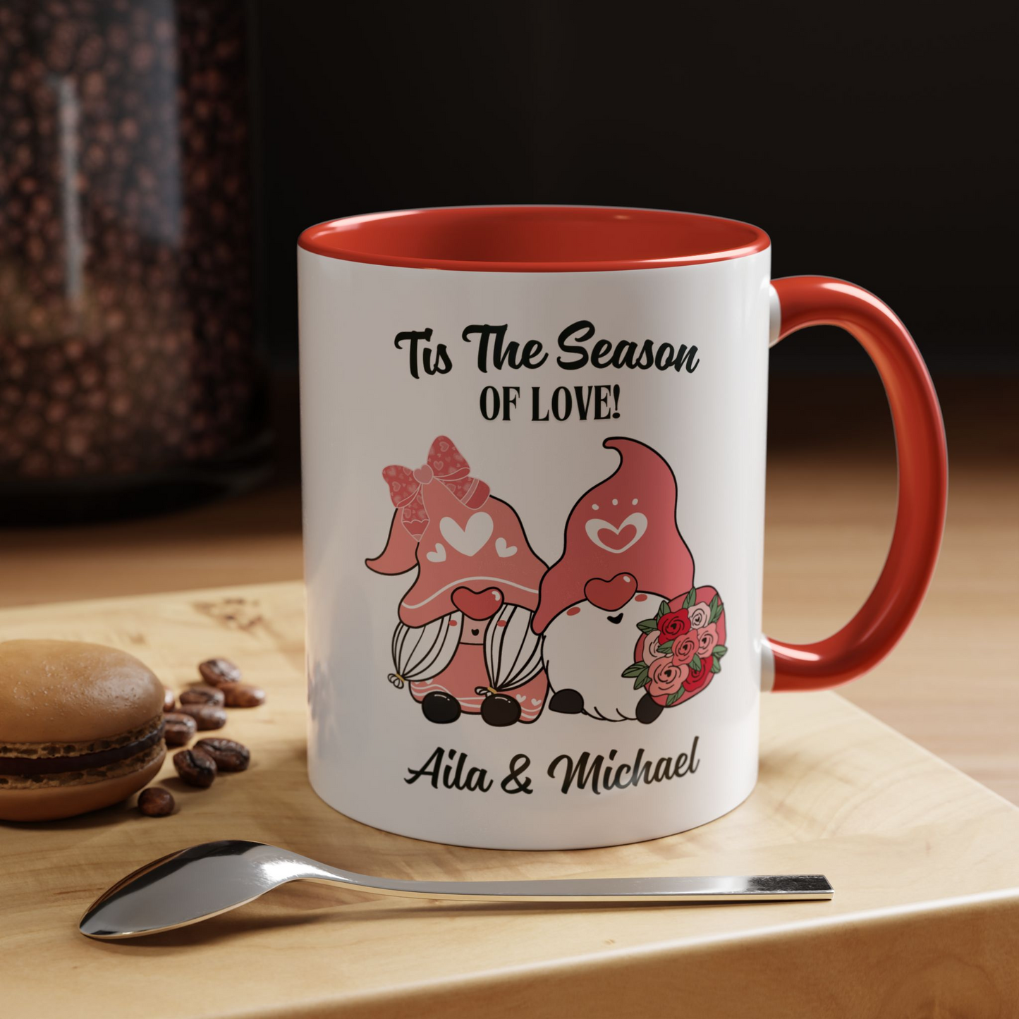 Personalized Gnome Couple Mug 11oz β Custom Two-Tone Coffee Cup