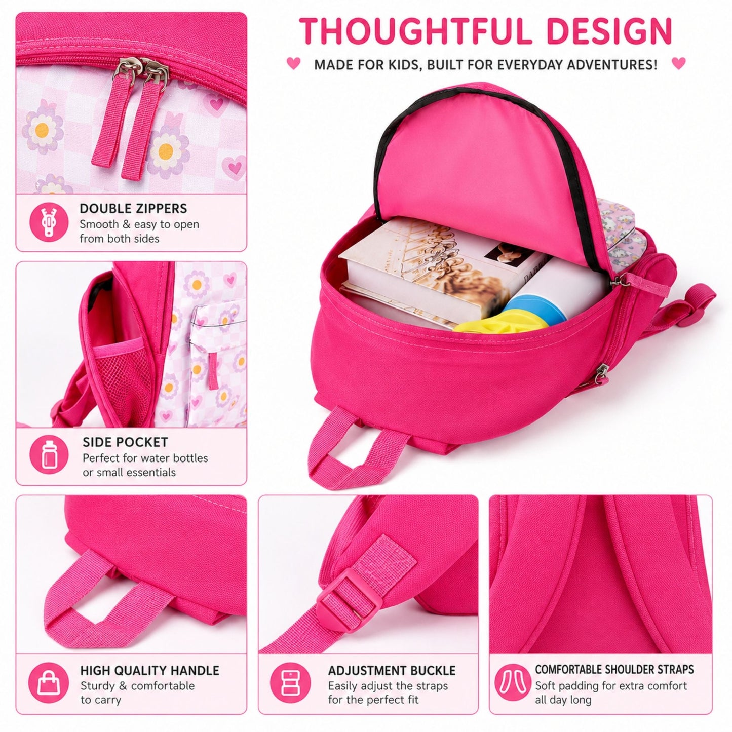 AOP Unicorn Children's Simple Schoolbag – Cute Lightweight Kids Backpack