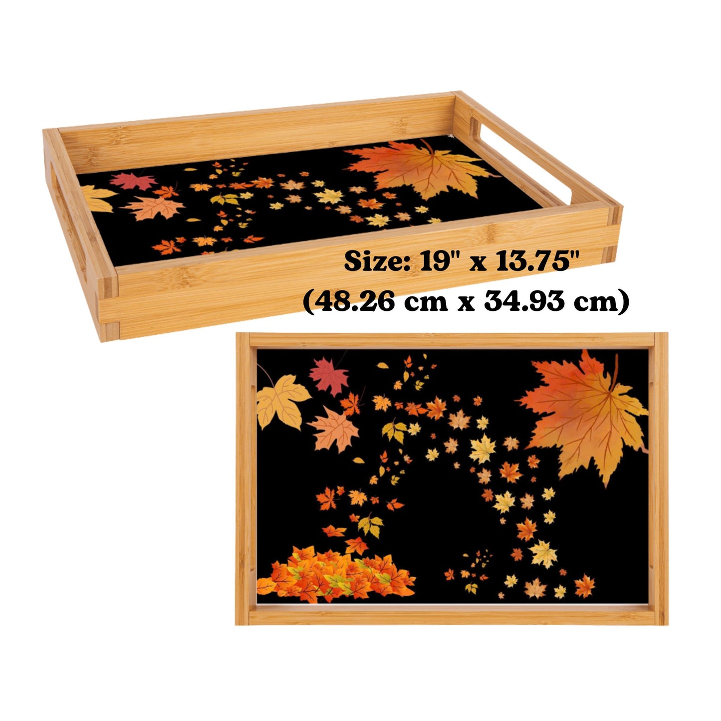 Espresso Black Serving Tray – Autumn Fall Decor, Holiday & Kitchen Gift