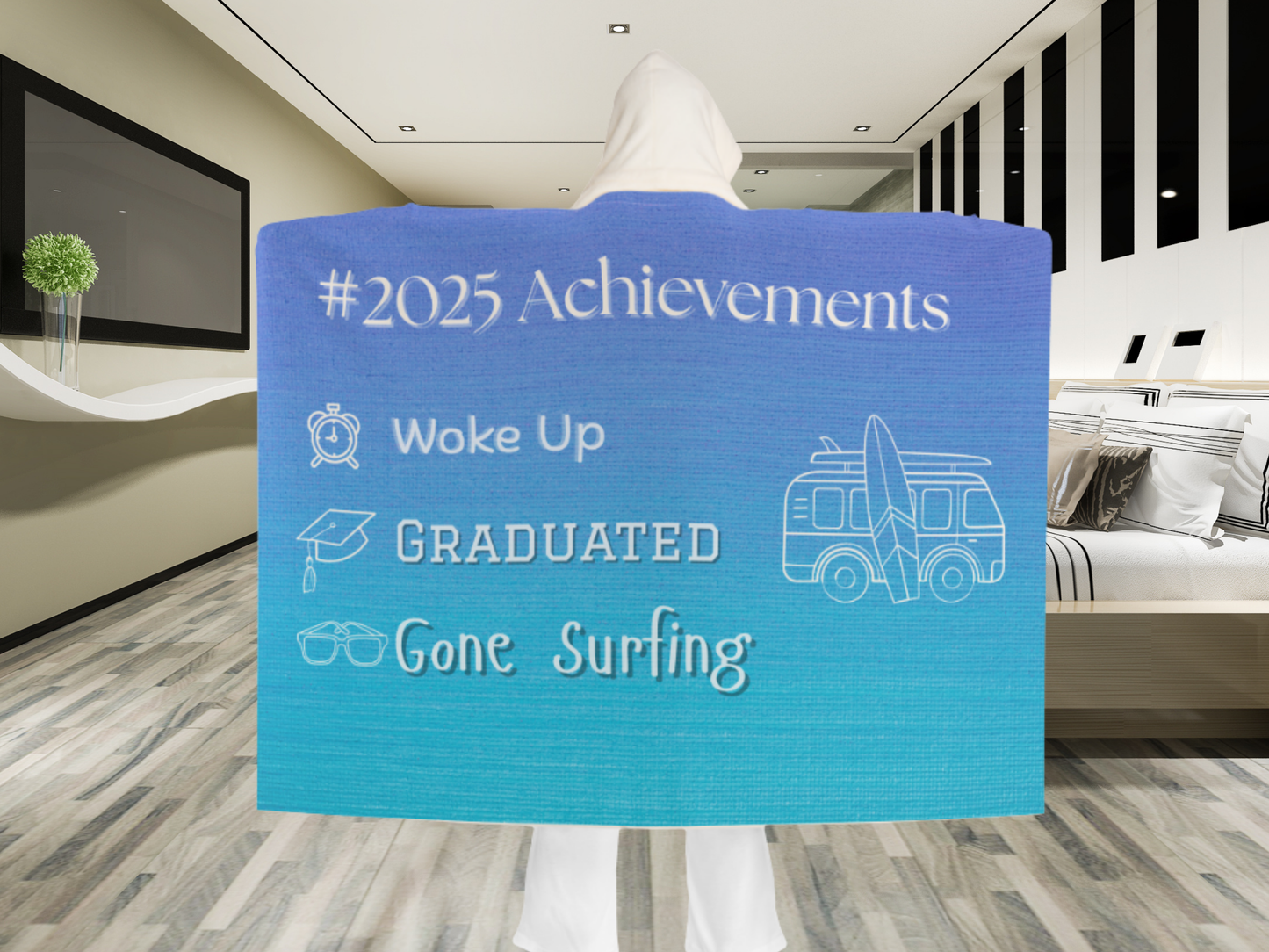 2025 Graduation Hooded Sherpa Blanket – Funny Senior Gift for High School & College Grads