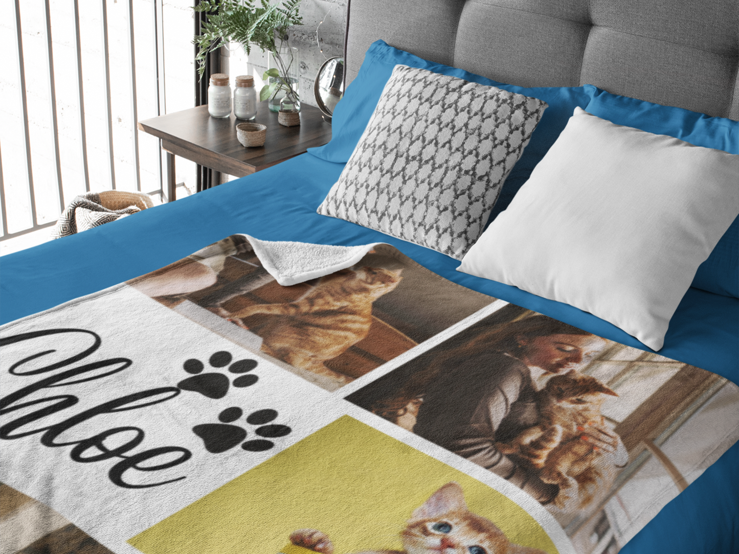 Custom Cat Blanket with Name & Photo – Personalized Pet Gift