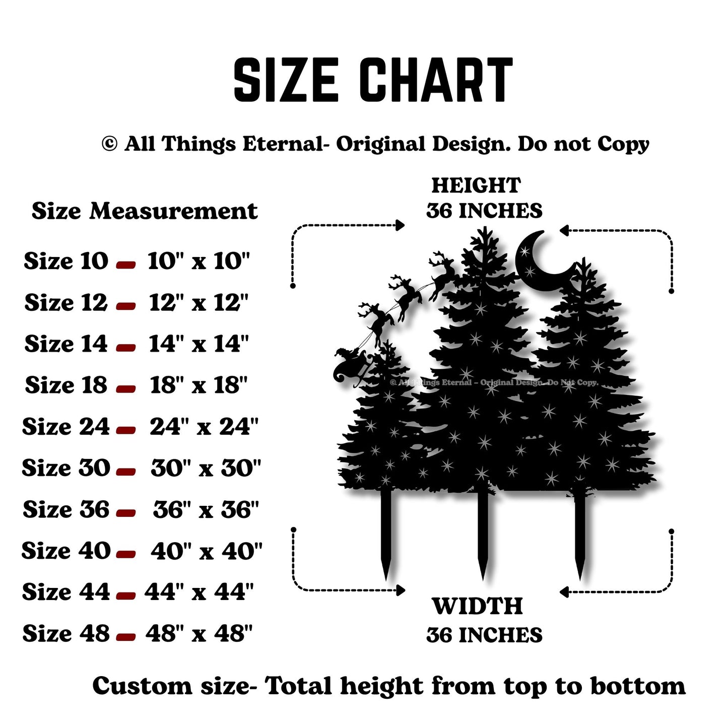 Metal Christmas Tree Yard Sign – Santa Claus Sleigh Garden Stake