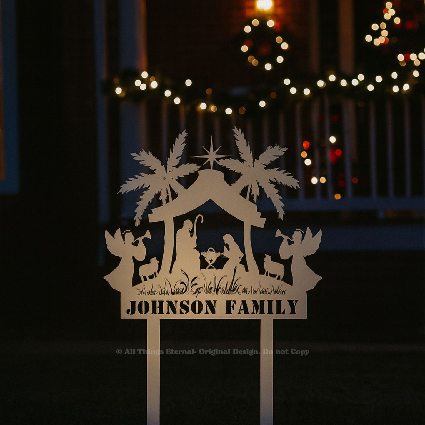 Personalized Nativity Metal Yard Sign | Custom Christmas Decor