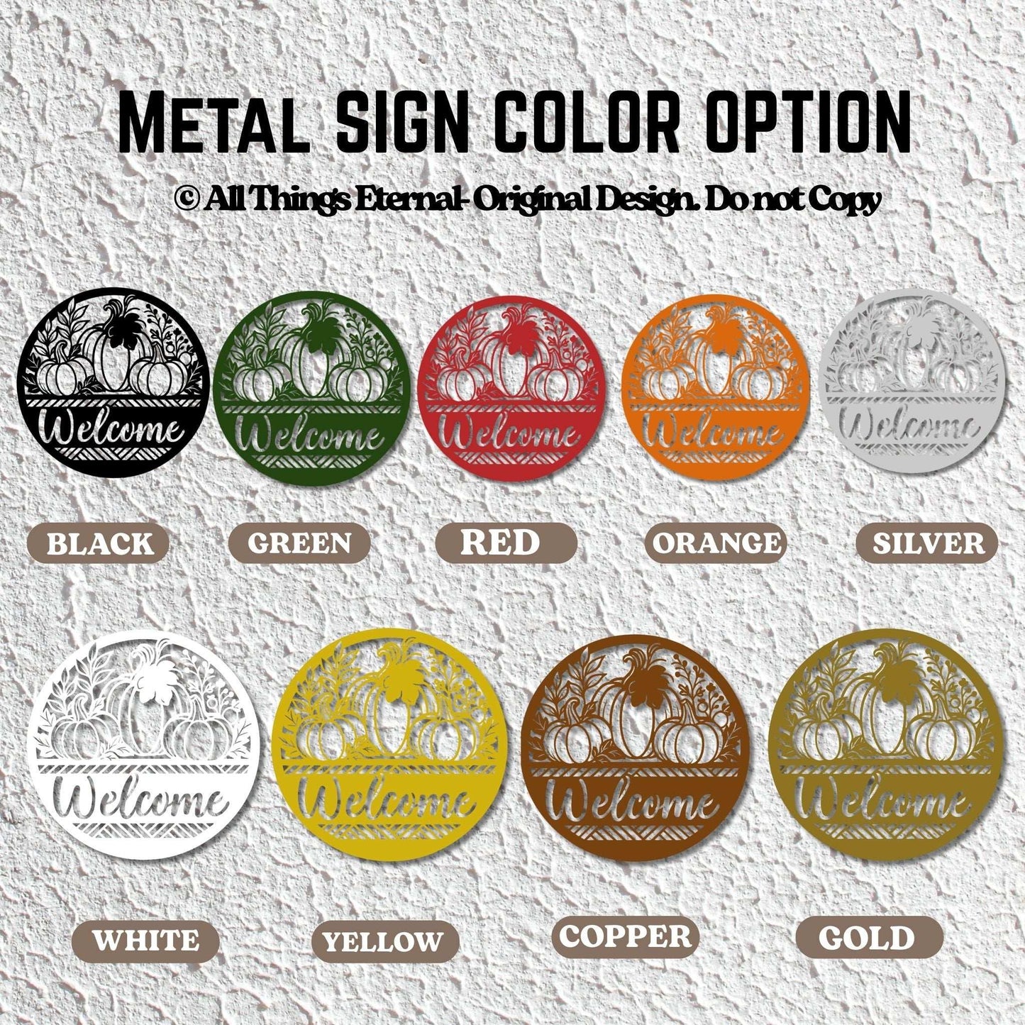 Personalized Pumpkin Welcome Metal Sign