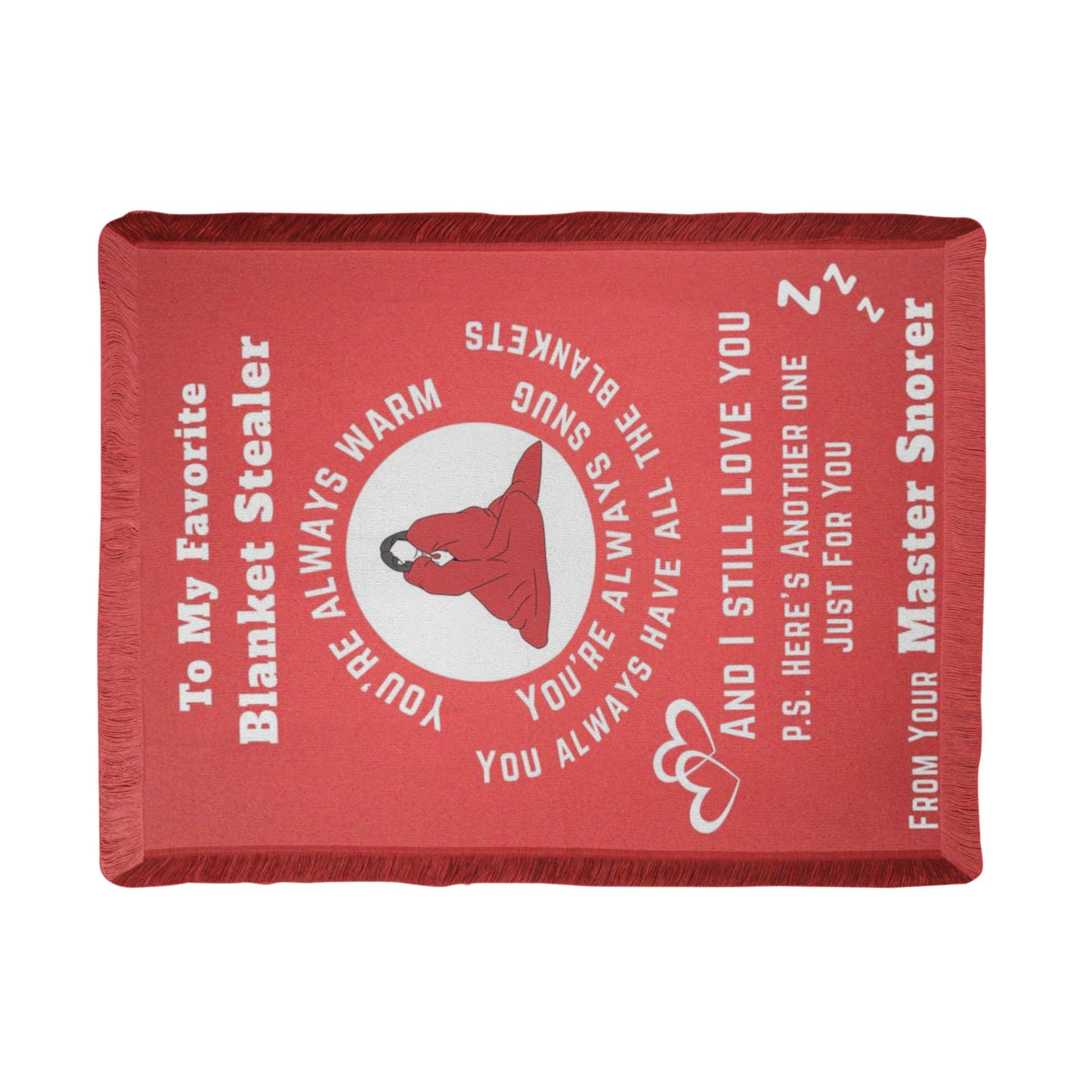 To My Favorite Blanket Stealer Woven Blanket – Funny Romantic Throw Gift for Couples
