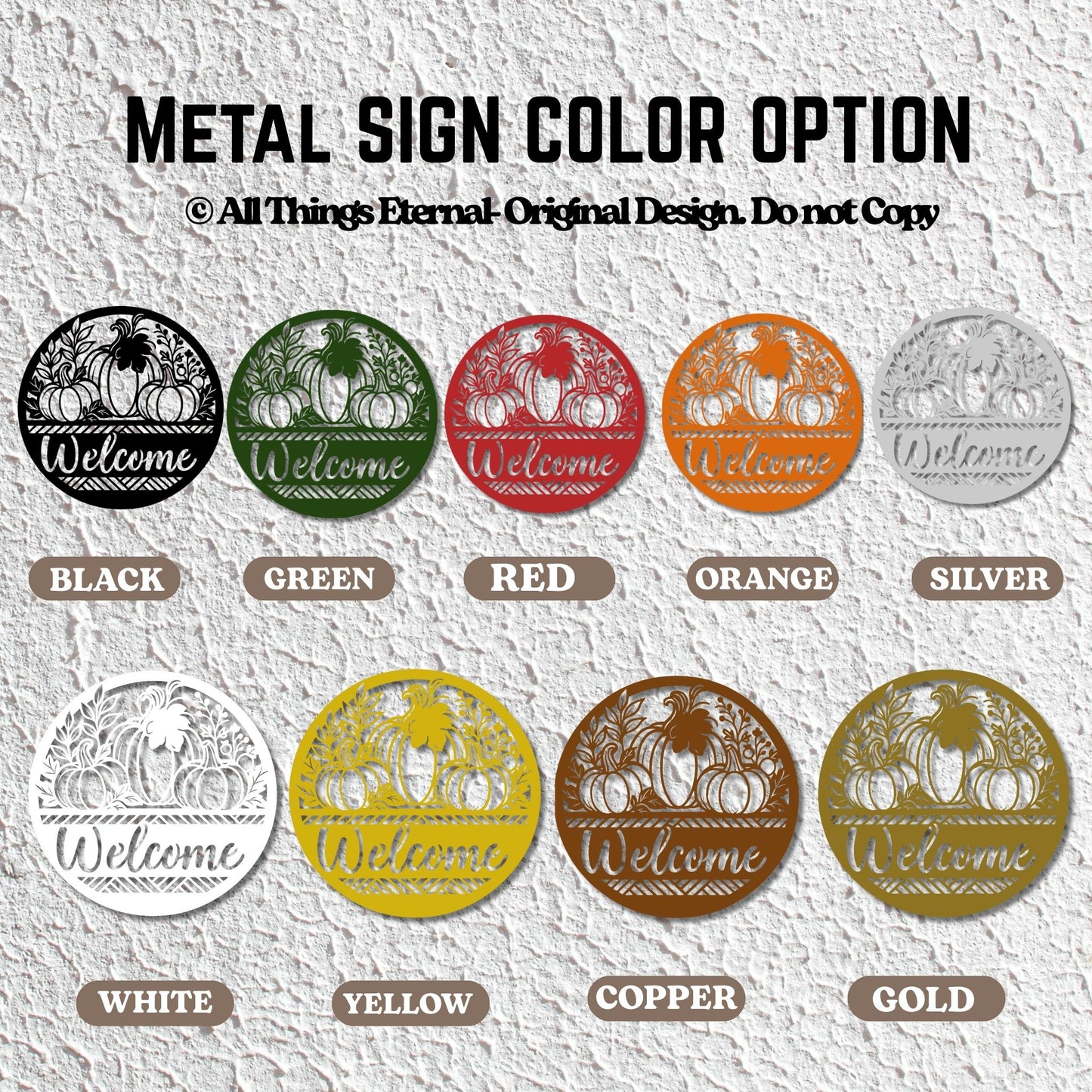 Personalized Pumpkin Welcome Metal Sign