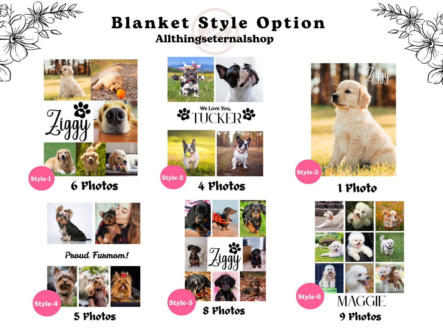Custom Pet Blanket with Name & Photo – Perfect Dog Lover Gift