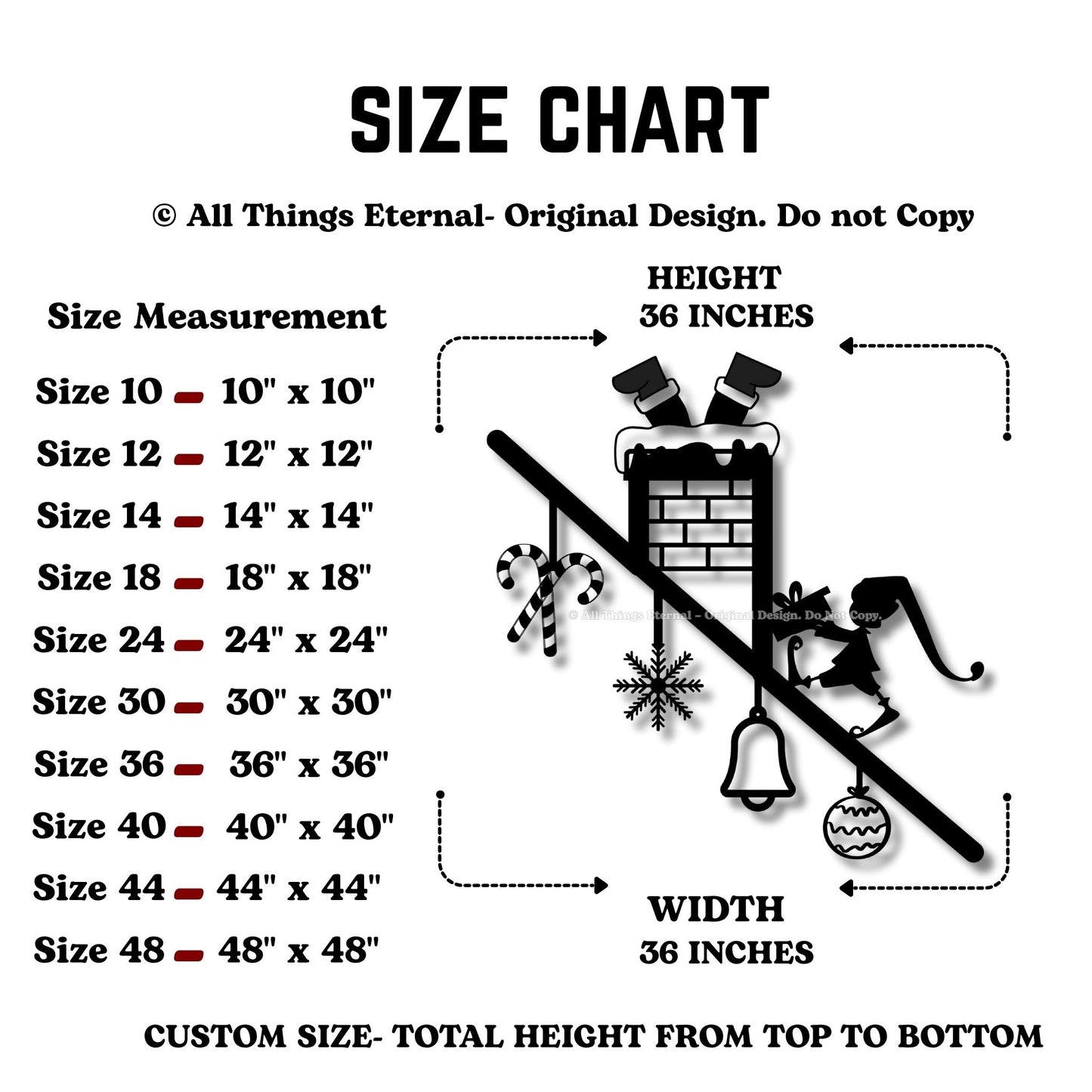 Santa & Elf Chimney Metal Wall Art – Christmas Door & Porch Decor
