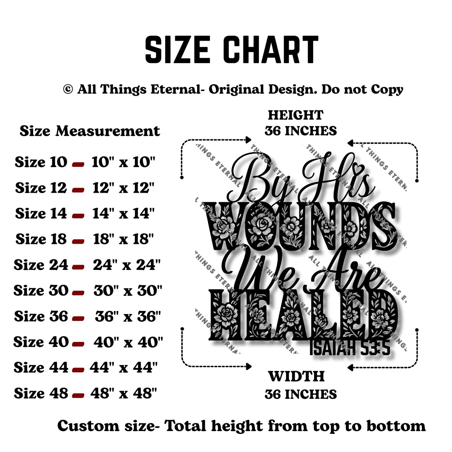 Isaiah 53:5 Metal Wall Art – Modern Christian Bible Verse Home Decor