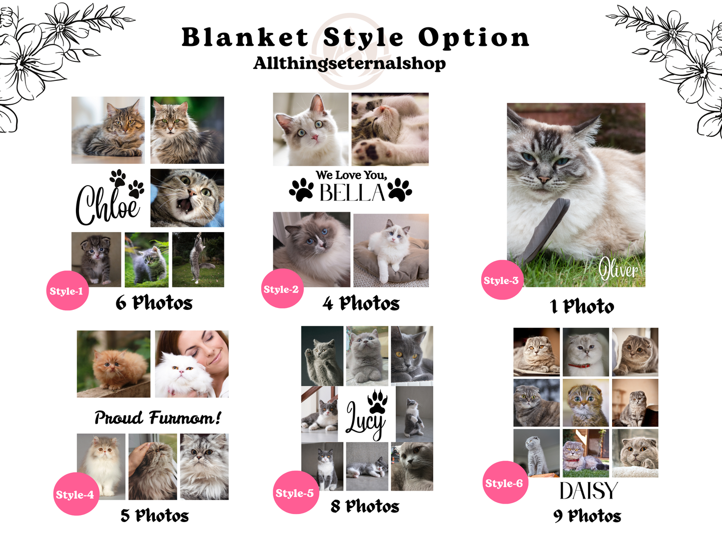 Custom Cat Blanket with Name & Photo – Personalized Pet Gift