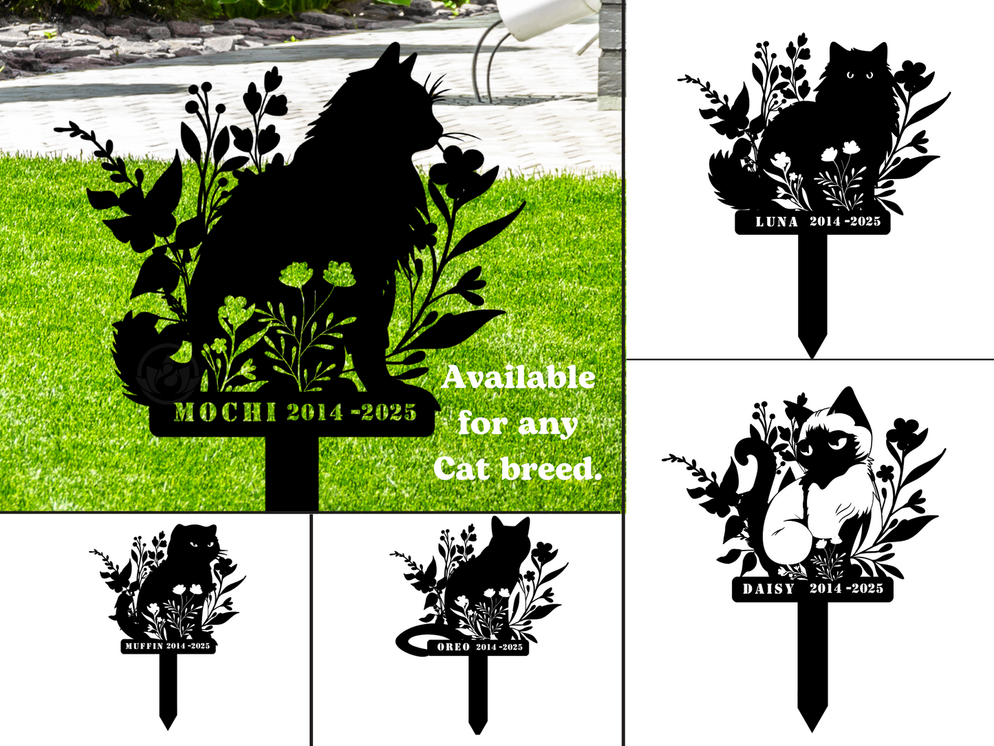 Custom Cat Memorial Stake – Pet Loss Grave Marker Gift Sign