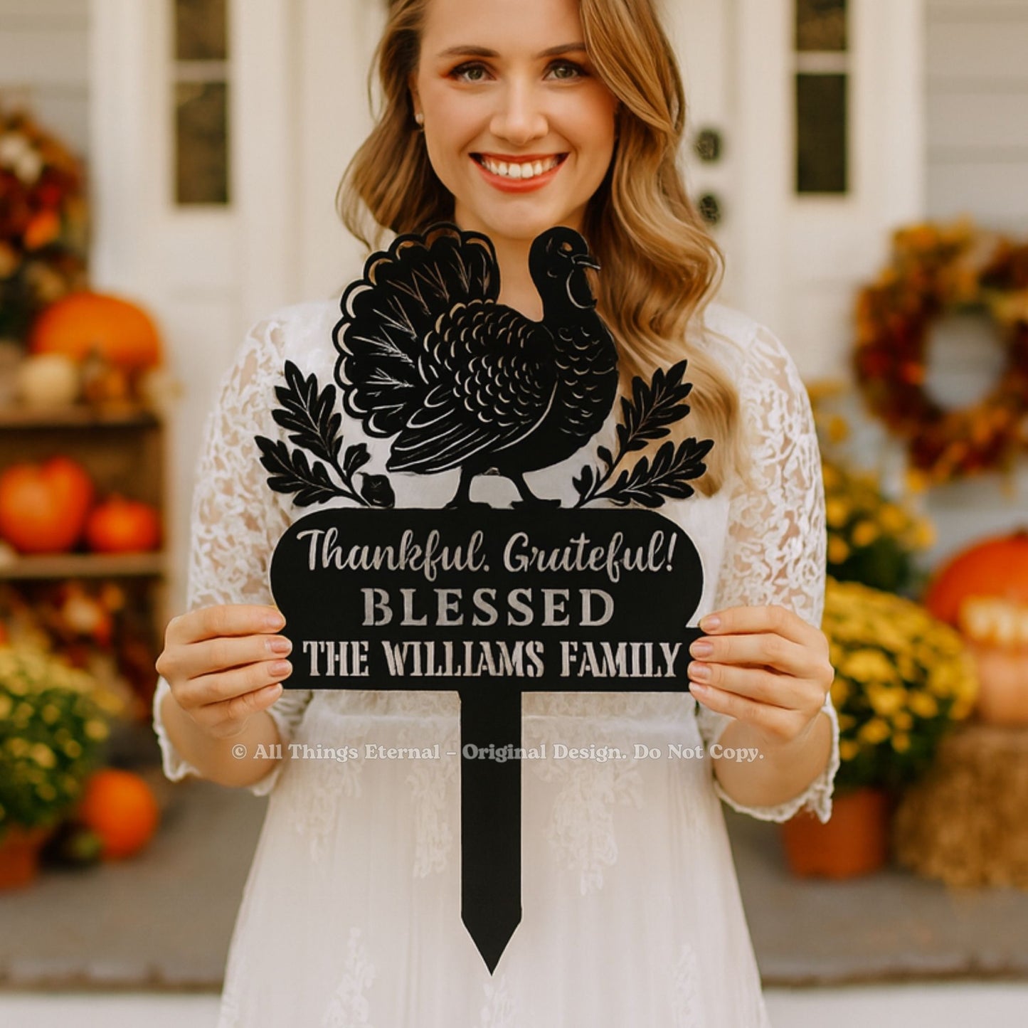 Custom Thanksgiving Garden Sign- Holiday Porch Decoration