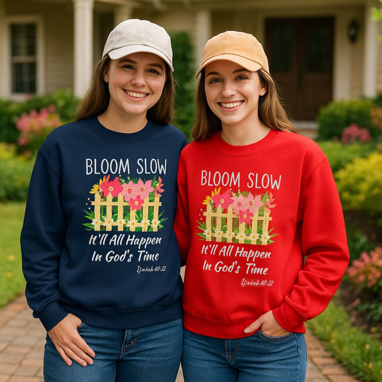 Bloom Slow Crewneck Sweatshirt | Faith & Nature Inspired Apparel
