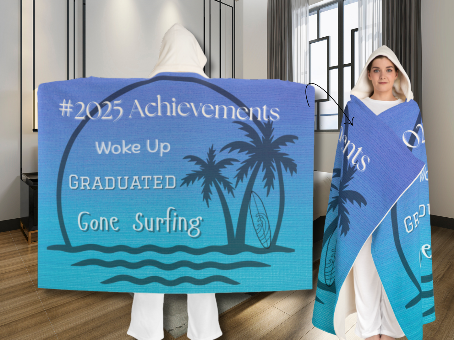 Funny Graduation Hooded Sherpa Blanket 2025- Gift for Class of 2025