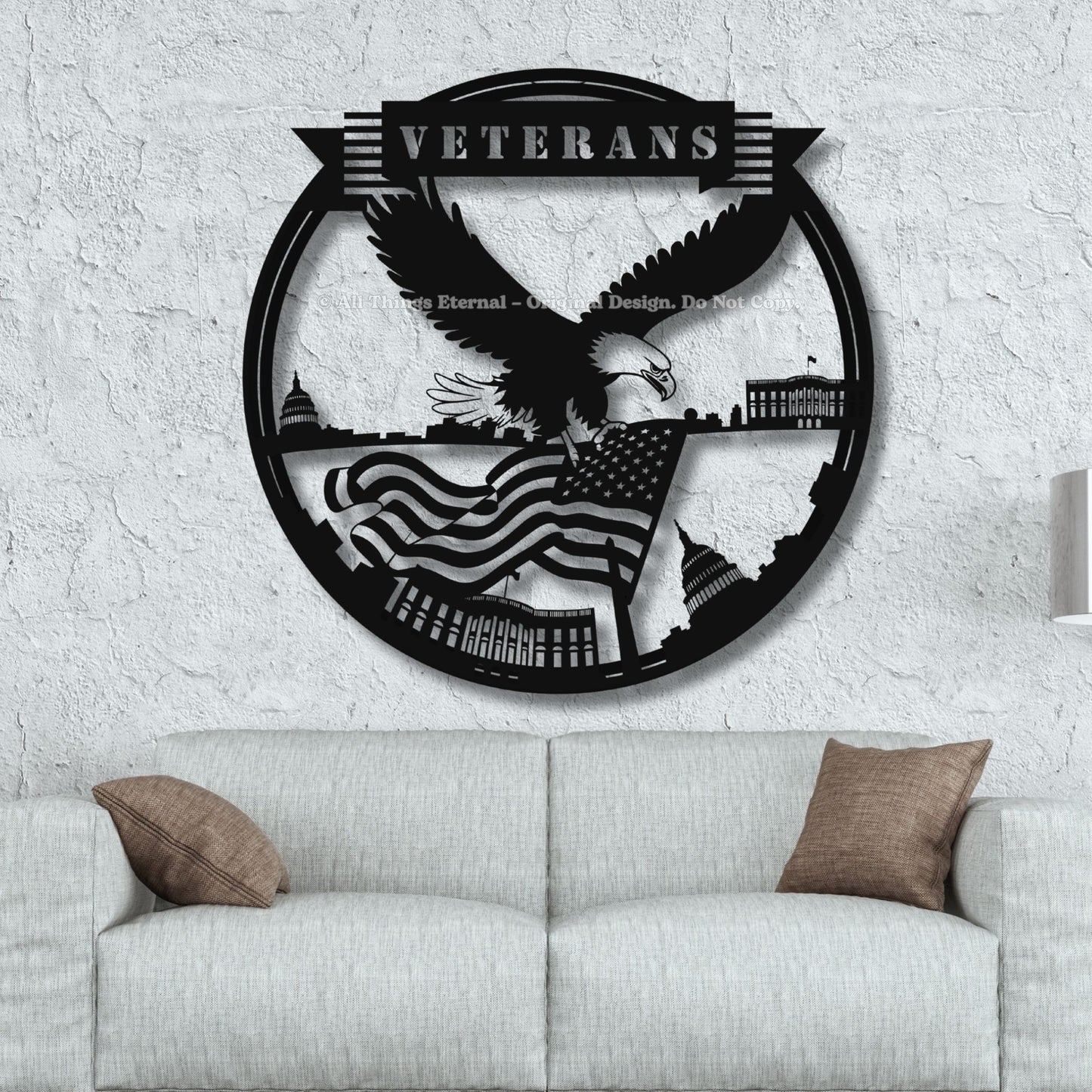 Custom Name Veterans Metal Wall Hanging Art Sign-Veterans Day Gift