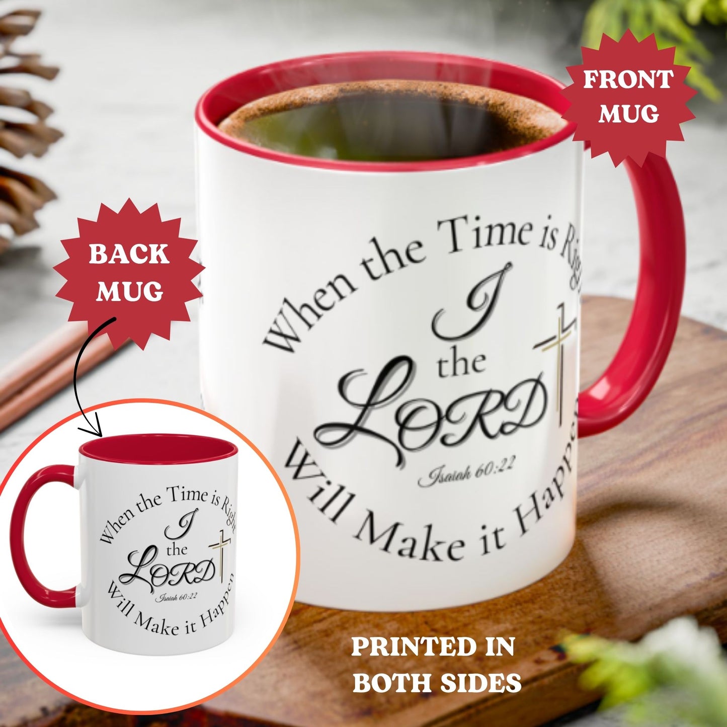Inspirational Isaiah 60:22 Mug – Two-Tone Christian Coffee Cup