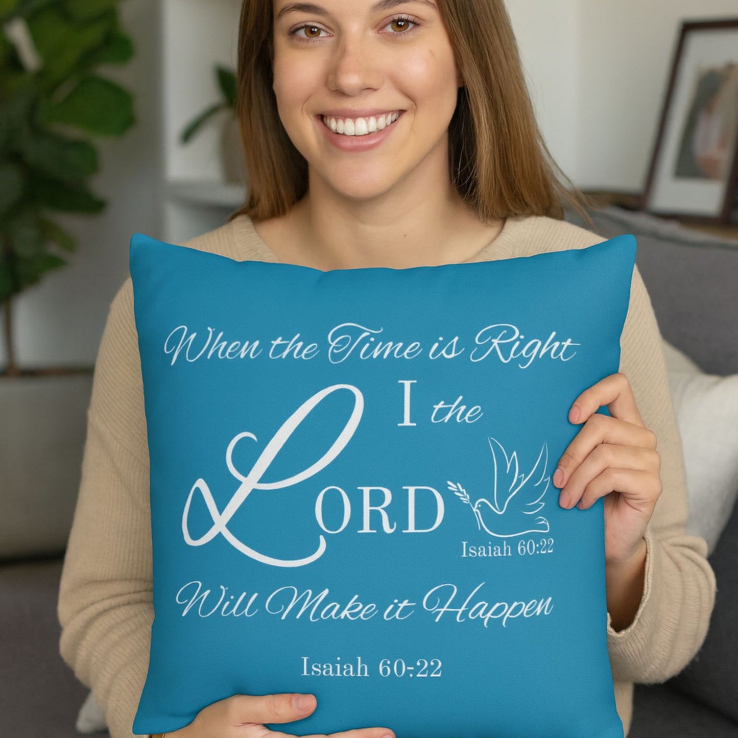 Isaiah 60:22 Cushion Cover – Faith-Based Bible Verse Home Decor