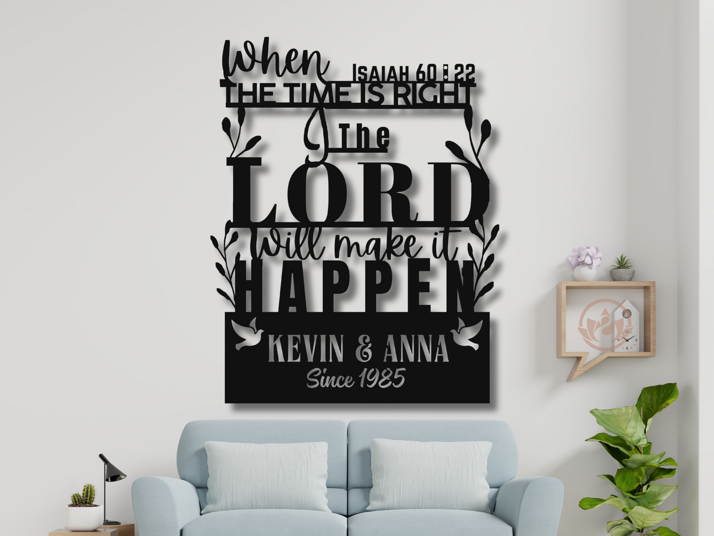 Personalized Wedding Gift for Couple β Isaiah 60:22 Bible Verse Sign