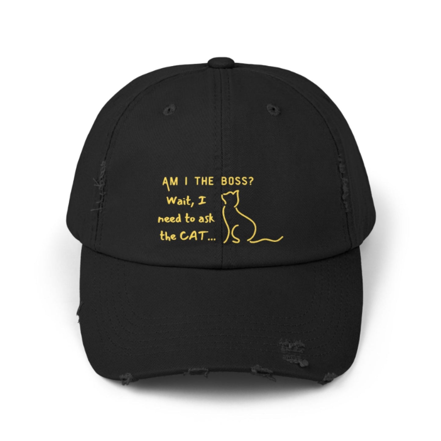 Funny Cat Lover Distressed Baseball Cap