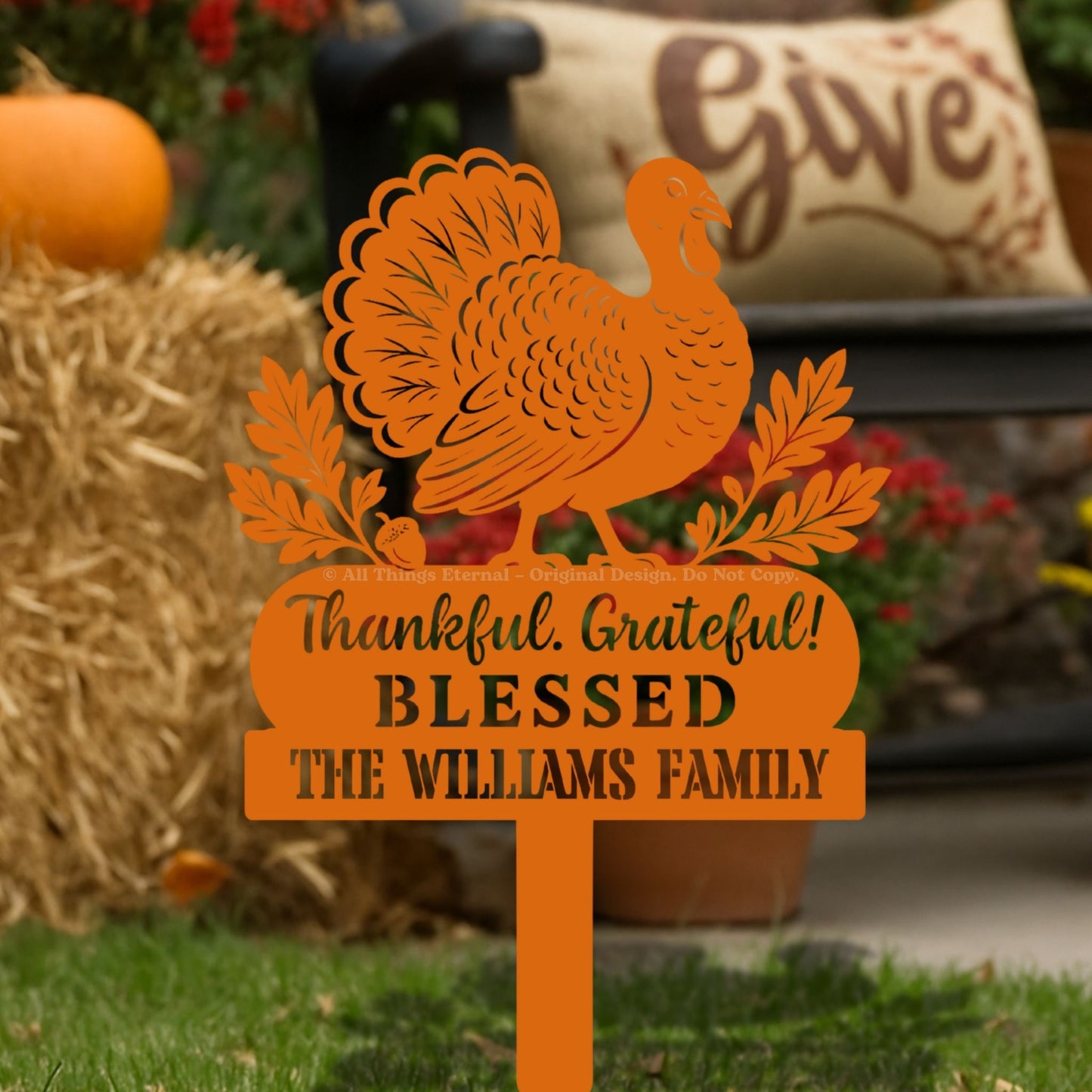 Custom Thanksgiving Garden Sign- Holiday Porch Decoration