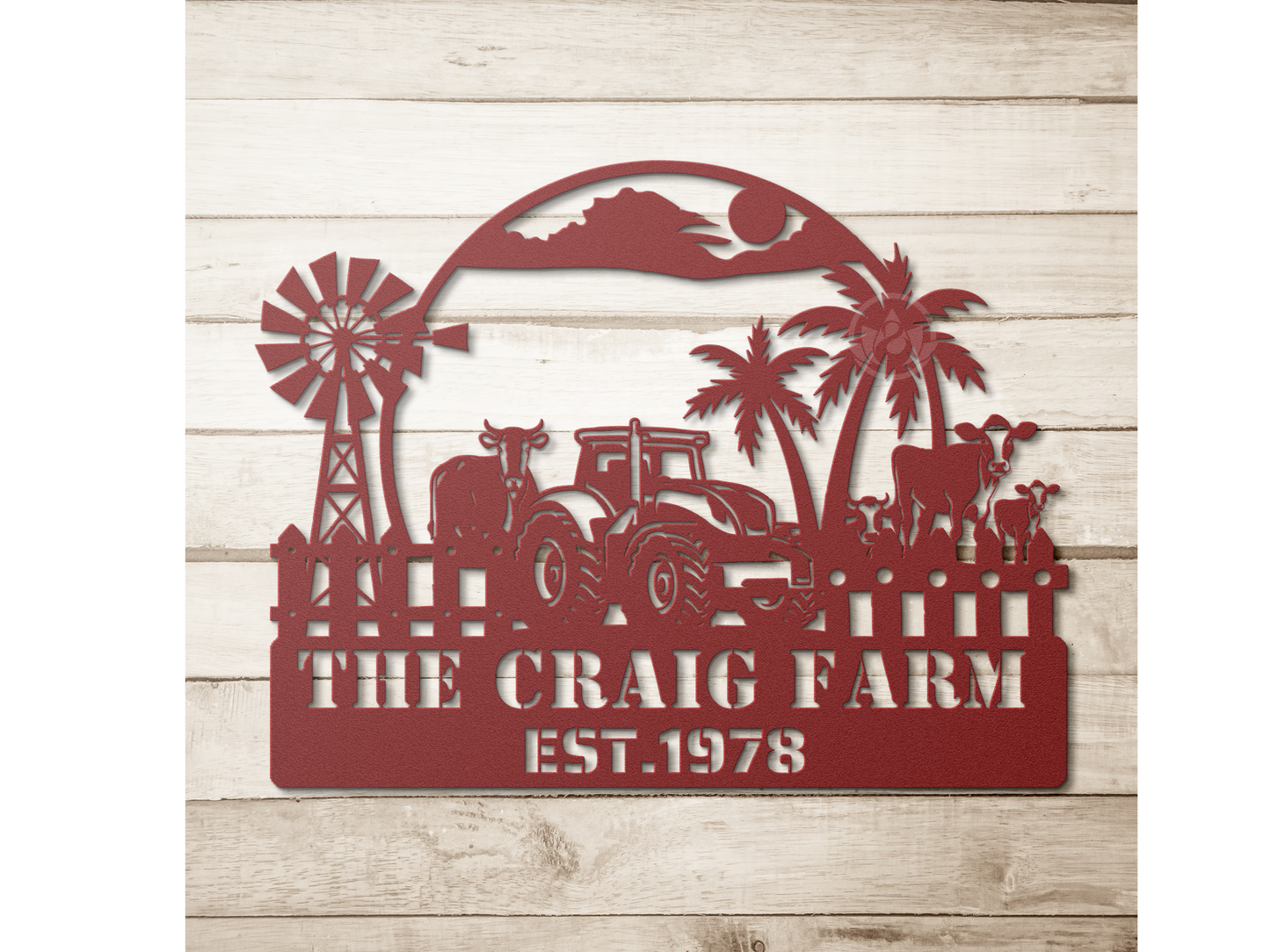 Personalized Farmhouse Metal Sign - Rustic Charm for Your Home