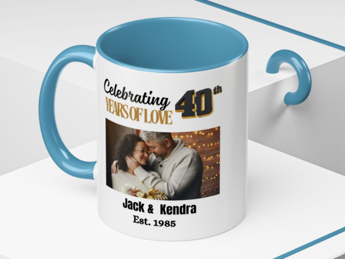 Personalized 40th Wedding Anniversary Photo Coffee Mug