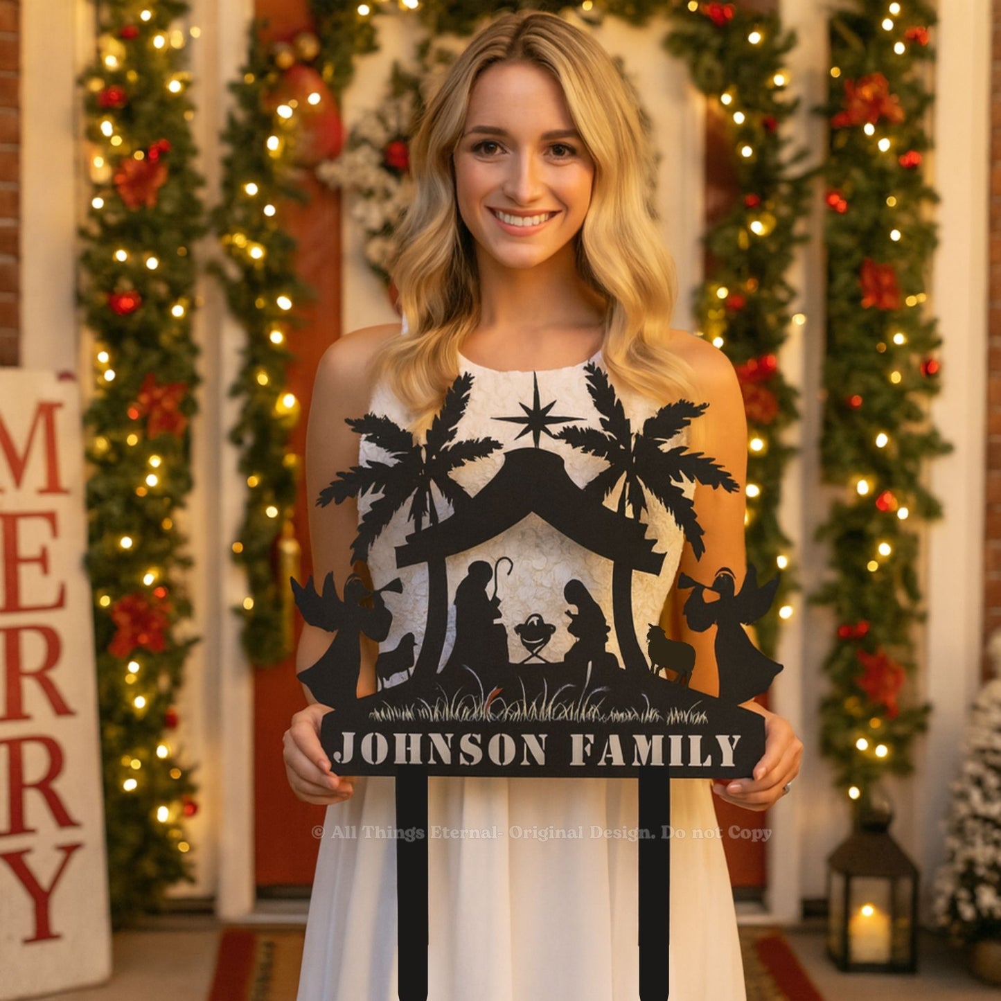 Personalized Nativity Metal Yard Sign | Custom Christmas Decor