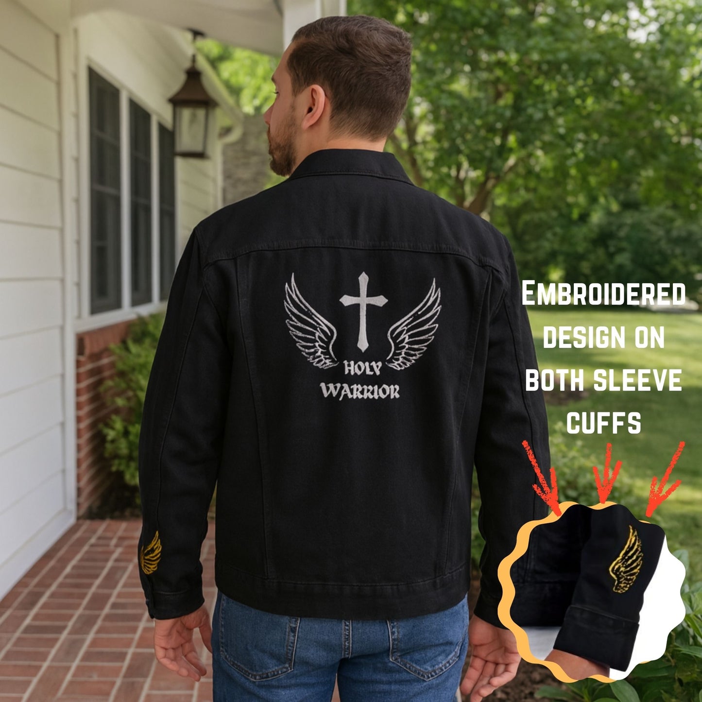 Unisex Christian Denim Jacket – Holy Warrior Religious Apparel