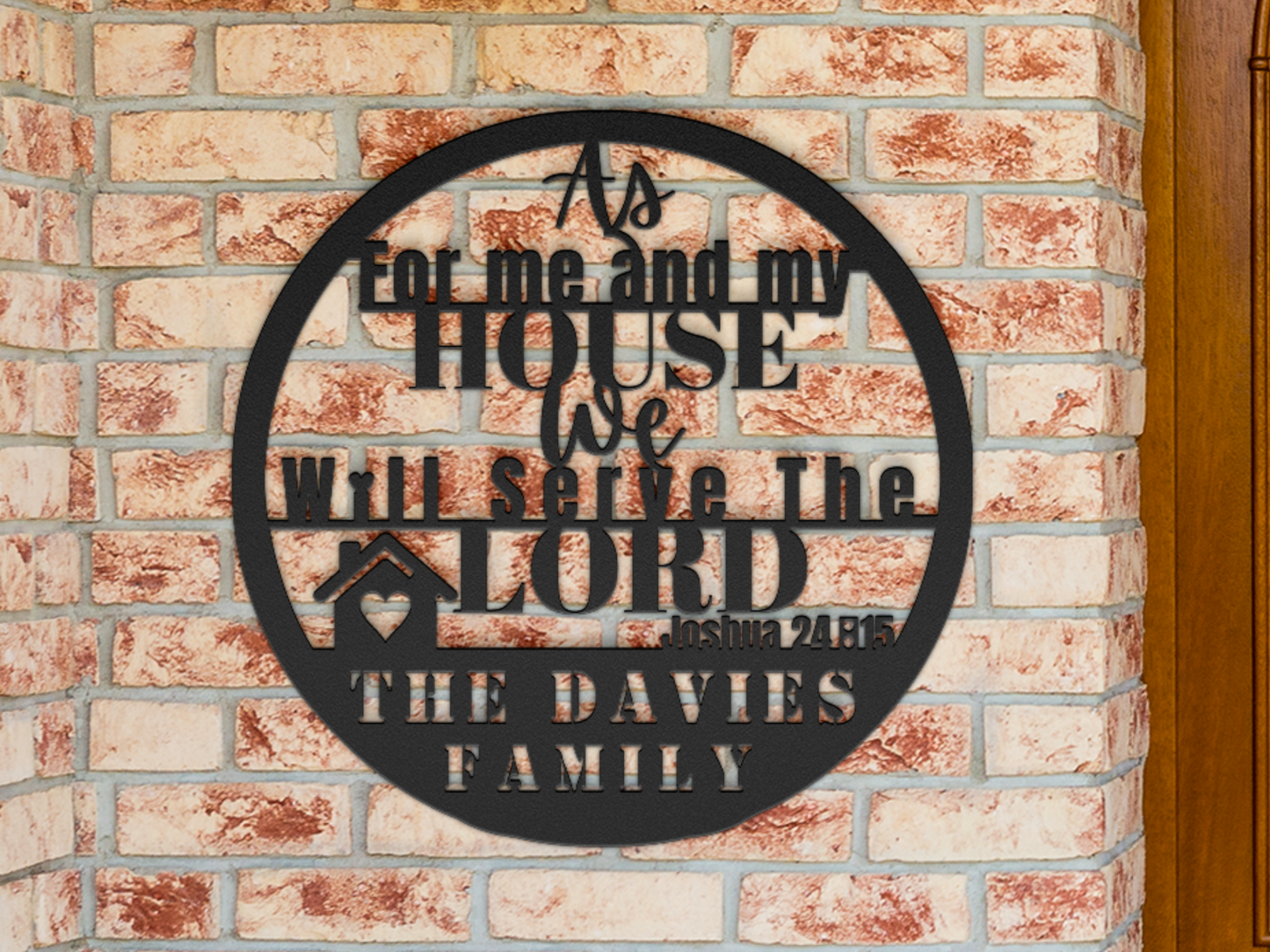 Personalized Bible Verse Metal Sign - Joshua 24:15 Christian Decor