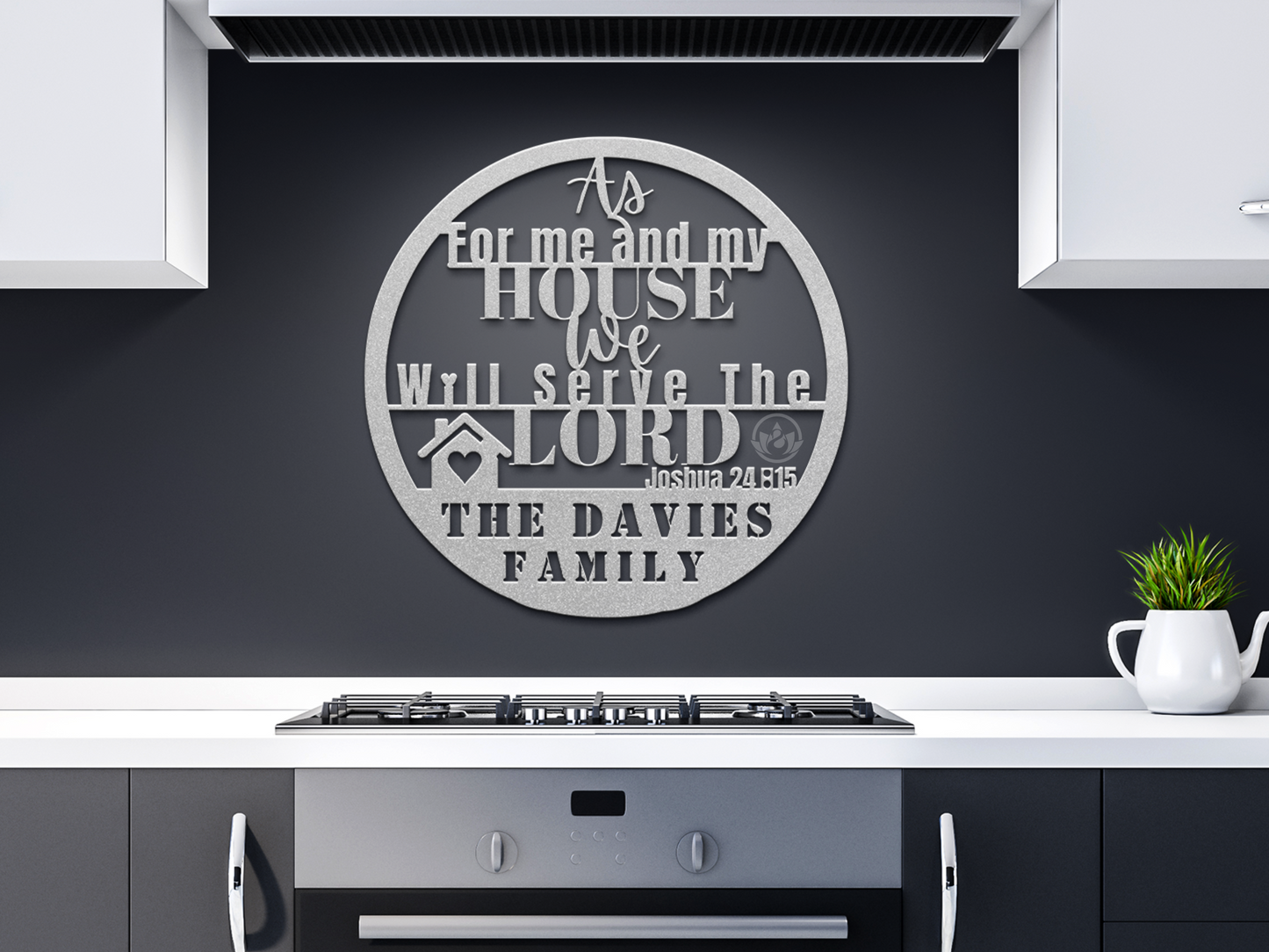 Personalized Bible Verse Metal Sign - Joshua 24:15 Christian Decor