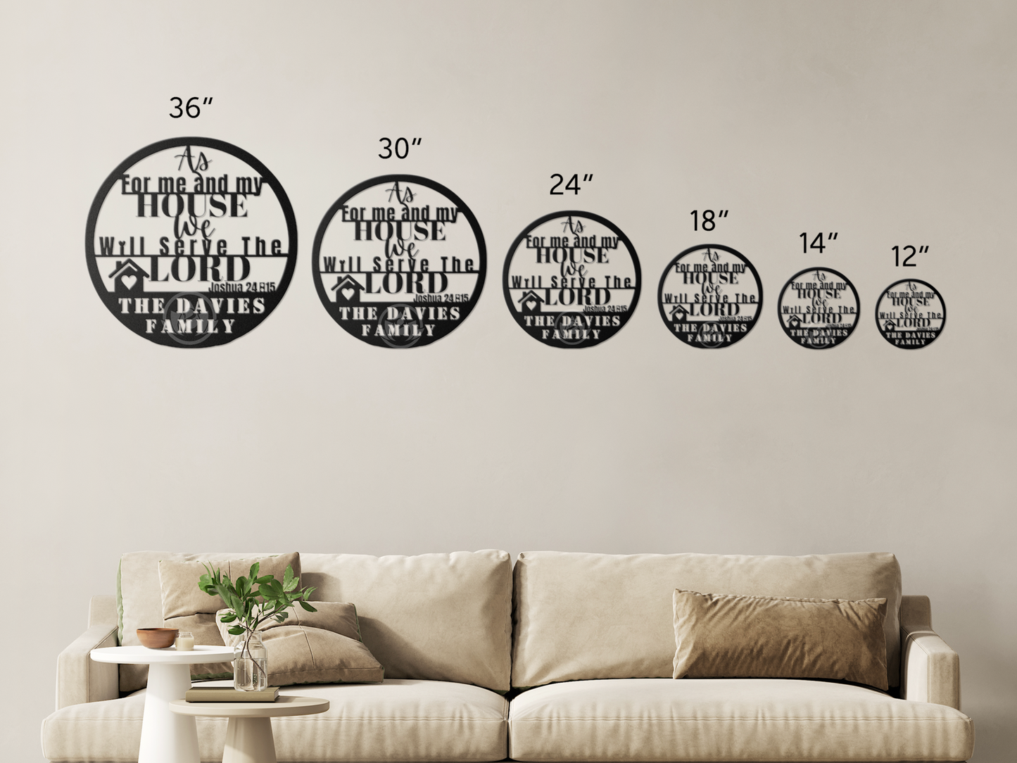Personalized Bible Verse Metal Sign - Joshua 24:15 Christian Decor
