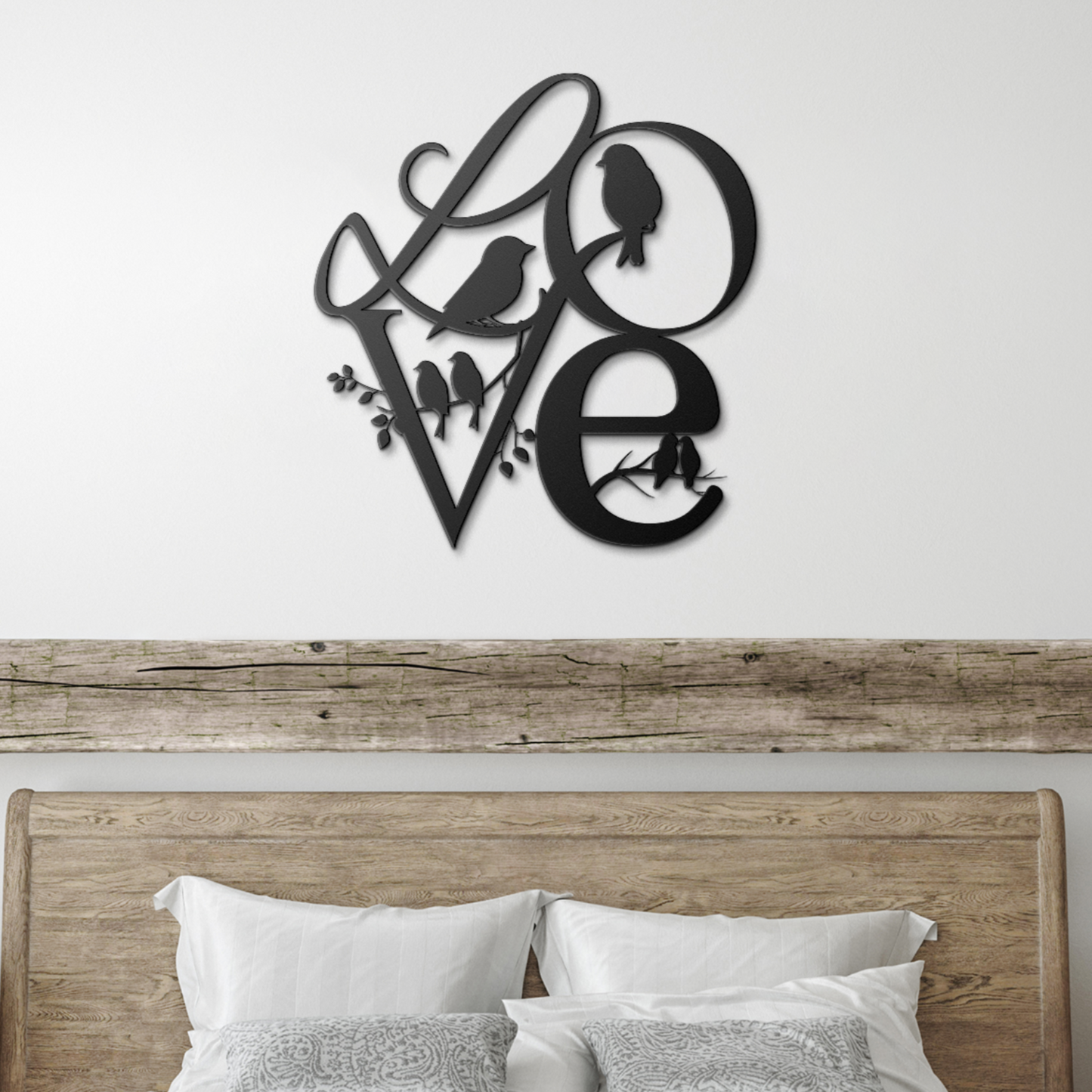 Love Birds Metal Wall Art - Romantic Valentine's Day Gift for Couples