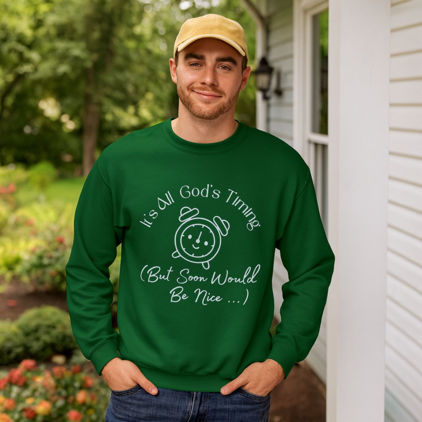 God’s Timing Sweatshirt | Faith-Inspired Unisex Christian Crewneck
