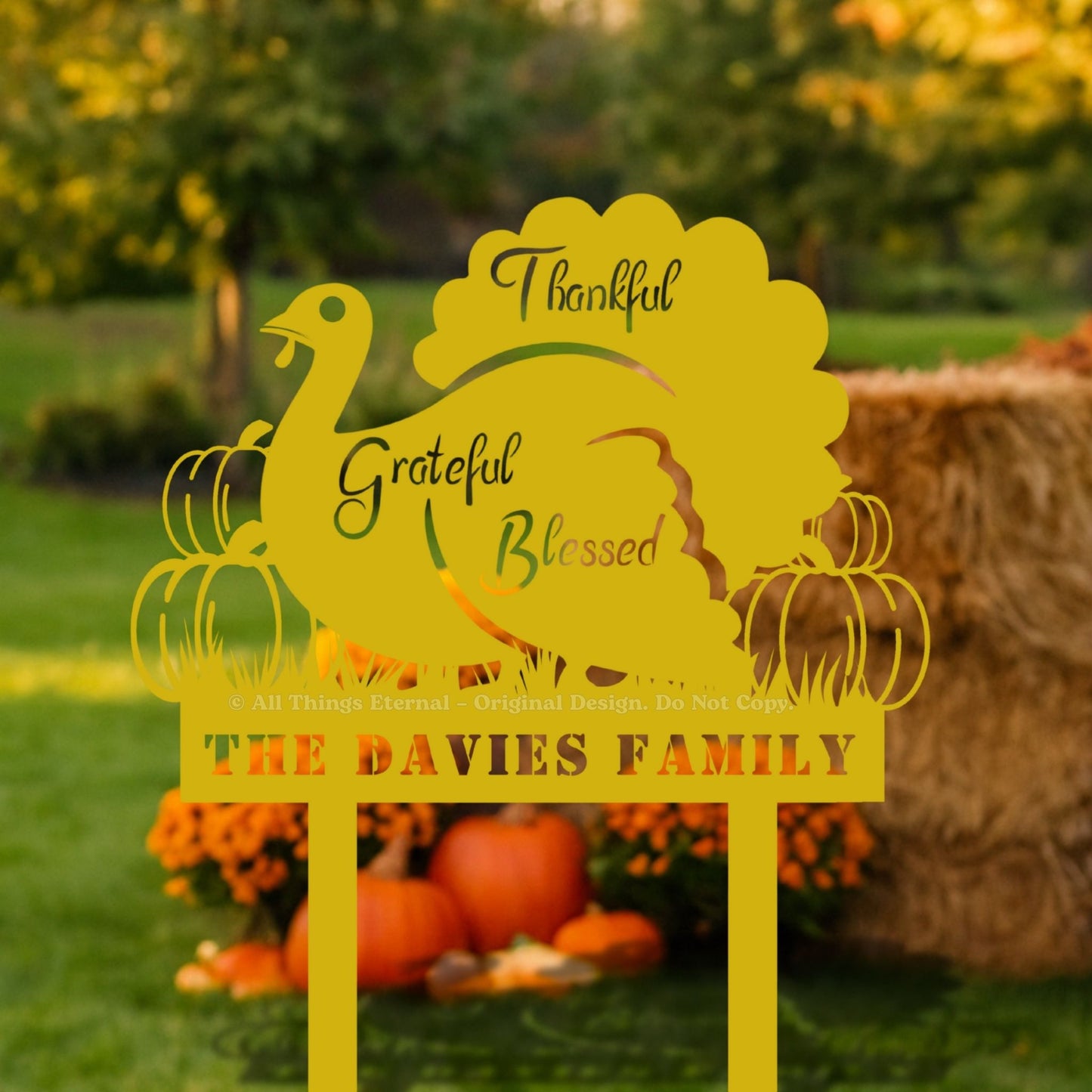 Thankful Grateful Blessed Fall Yard Decoration