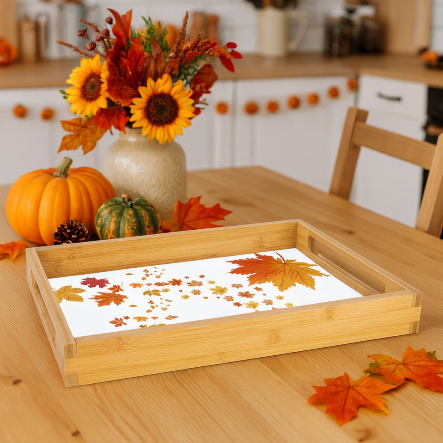 Autumn-Themed Serving Tray – Fall Decor, Thanksgiving Platter, Holiday Gift