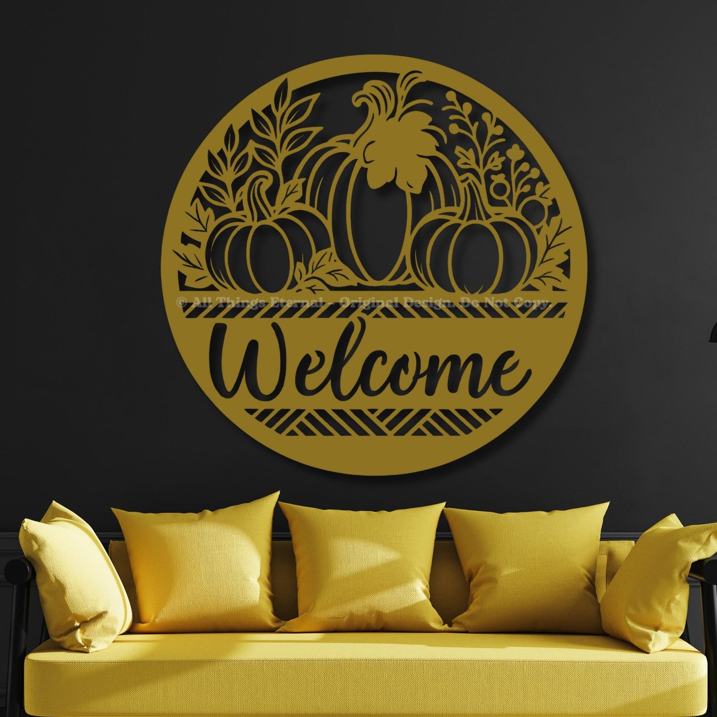 Personalized Pumpkin Welcome Metal Sign