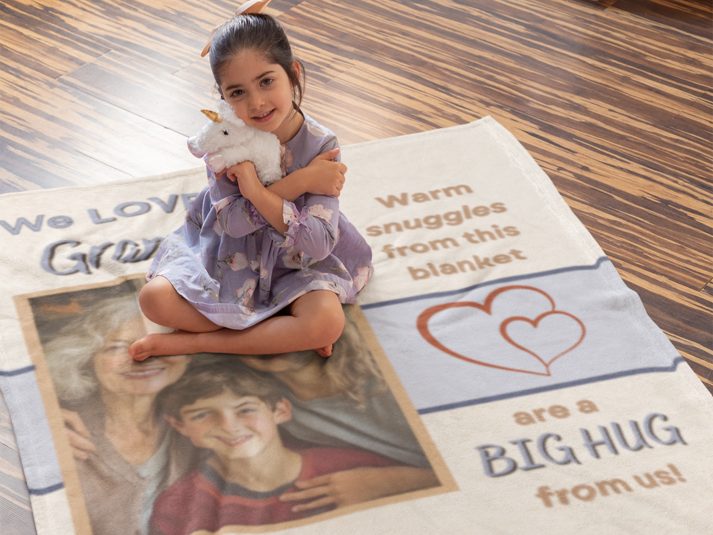 Custom Photo Blanket-Personalized Gift for Grandma