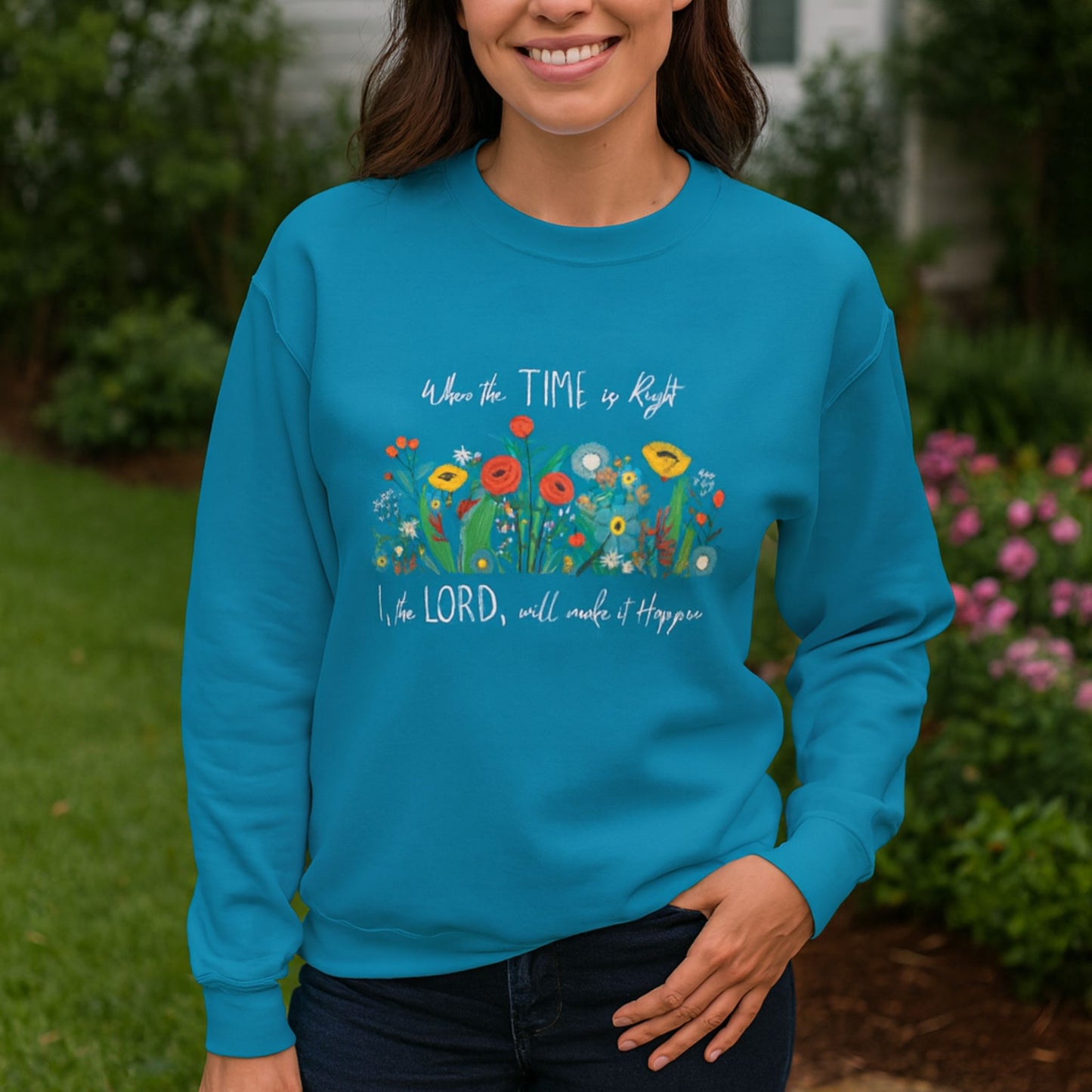 Floral Inspirational Woman Christian Sweatshirt | Cozy Spring Gift for Her