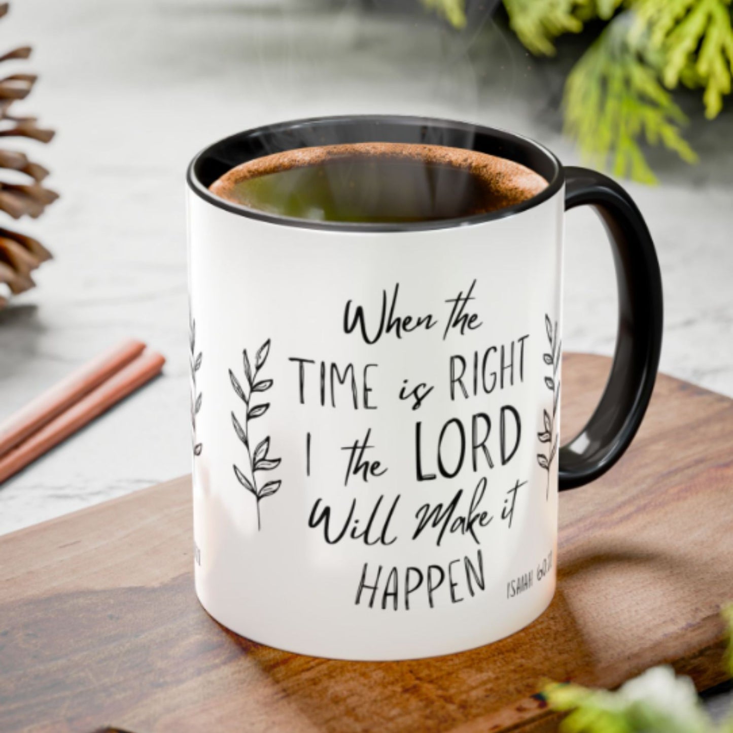 Isaiah 60:22 Two-Tone Ceramic Coffee Mug – Inspirational Christian Gift
