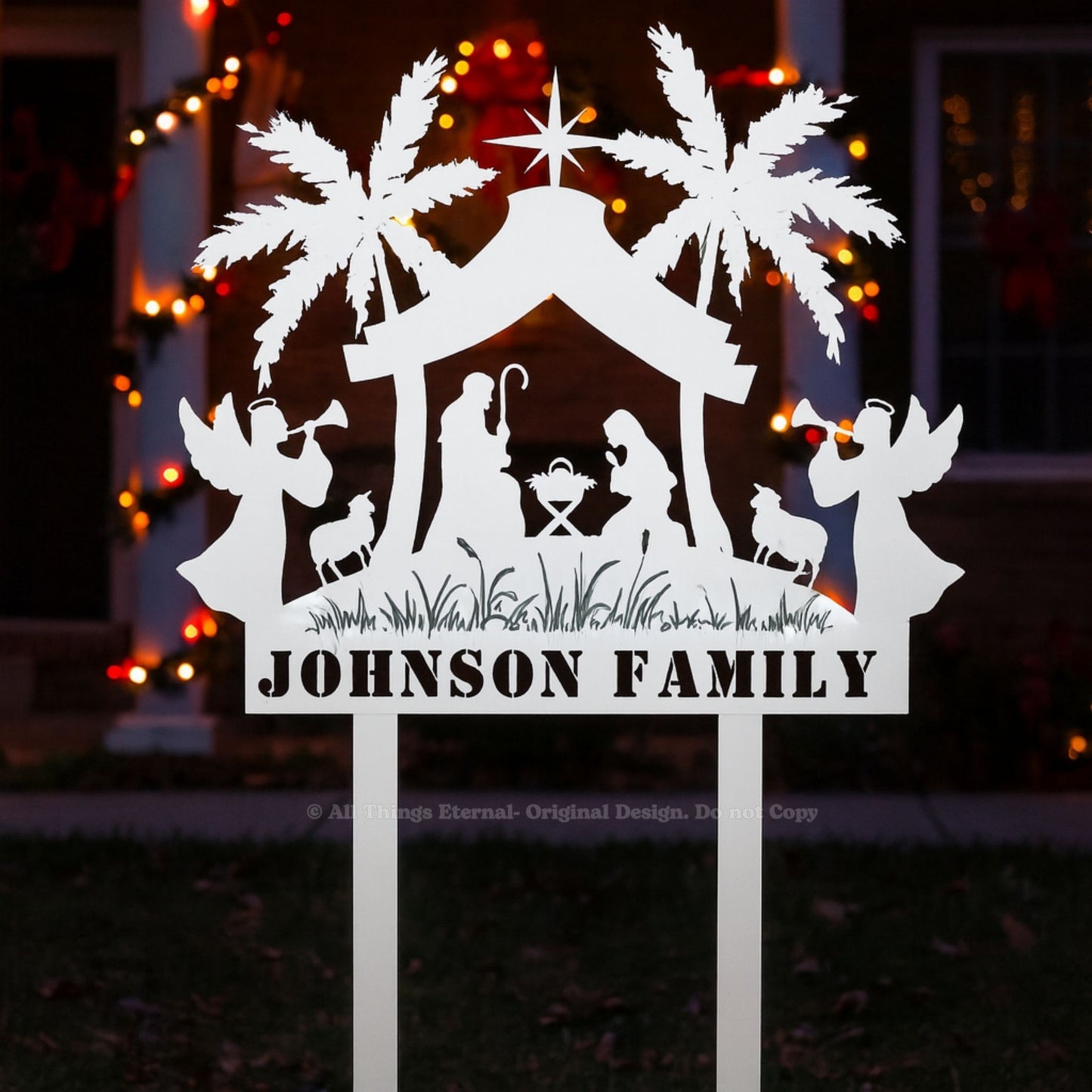 Personalized Nativity Metal Yard Sign | Custom Christmas Decor