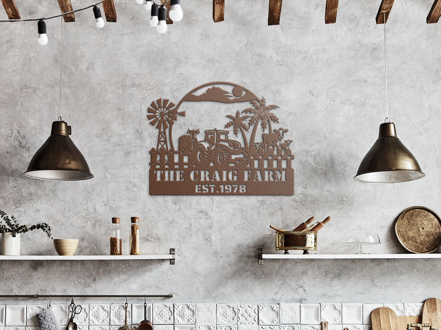 Personalized Farmhouse Metal Sign - Rustic Charm for Your Home