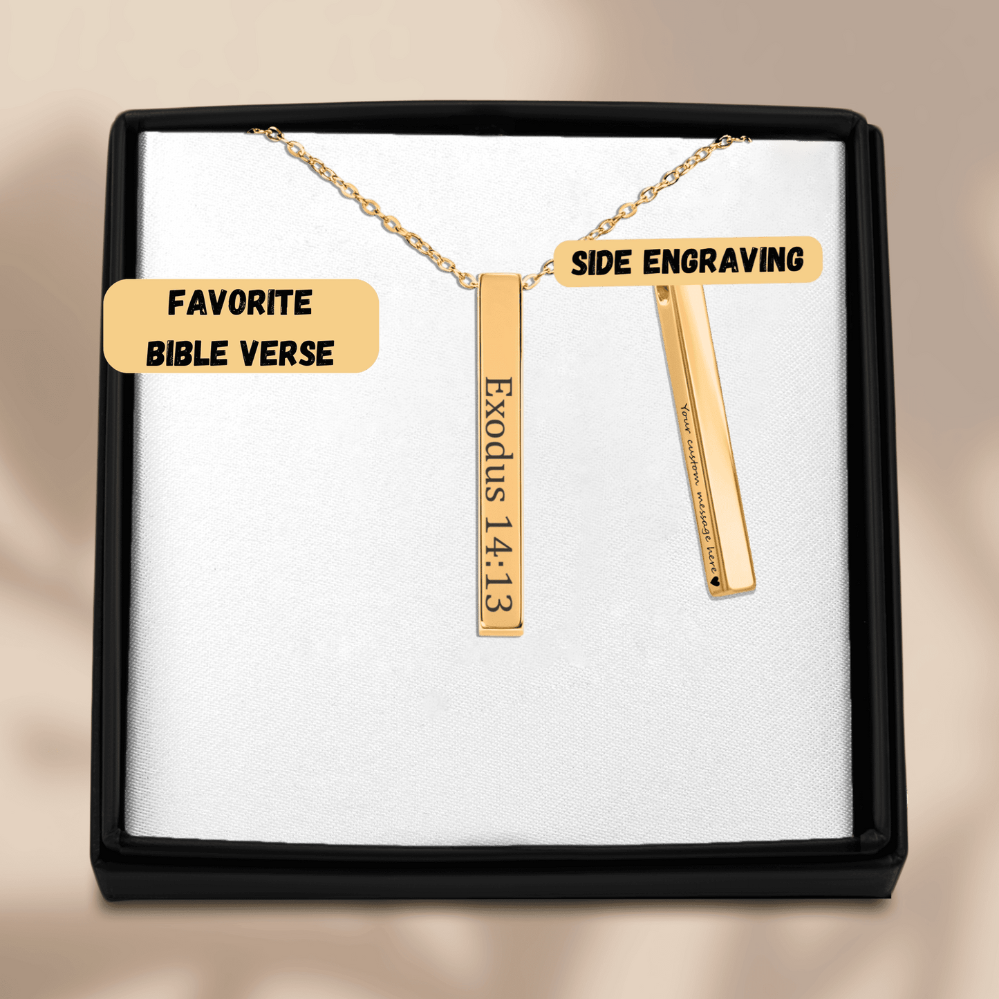 Personalize Bible Verse 3D Necklace