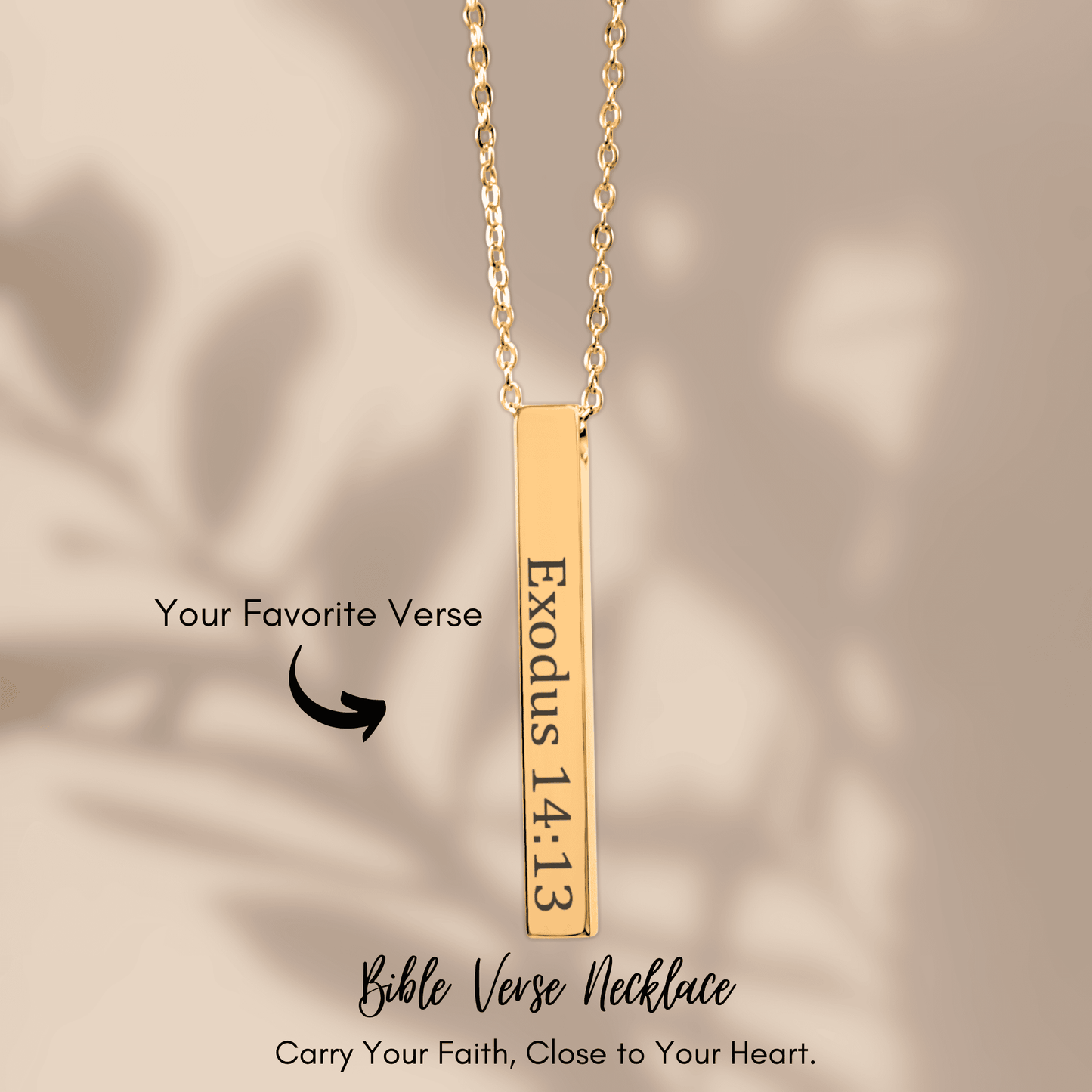 Personalize Bible Verse 3D Necklace