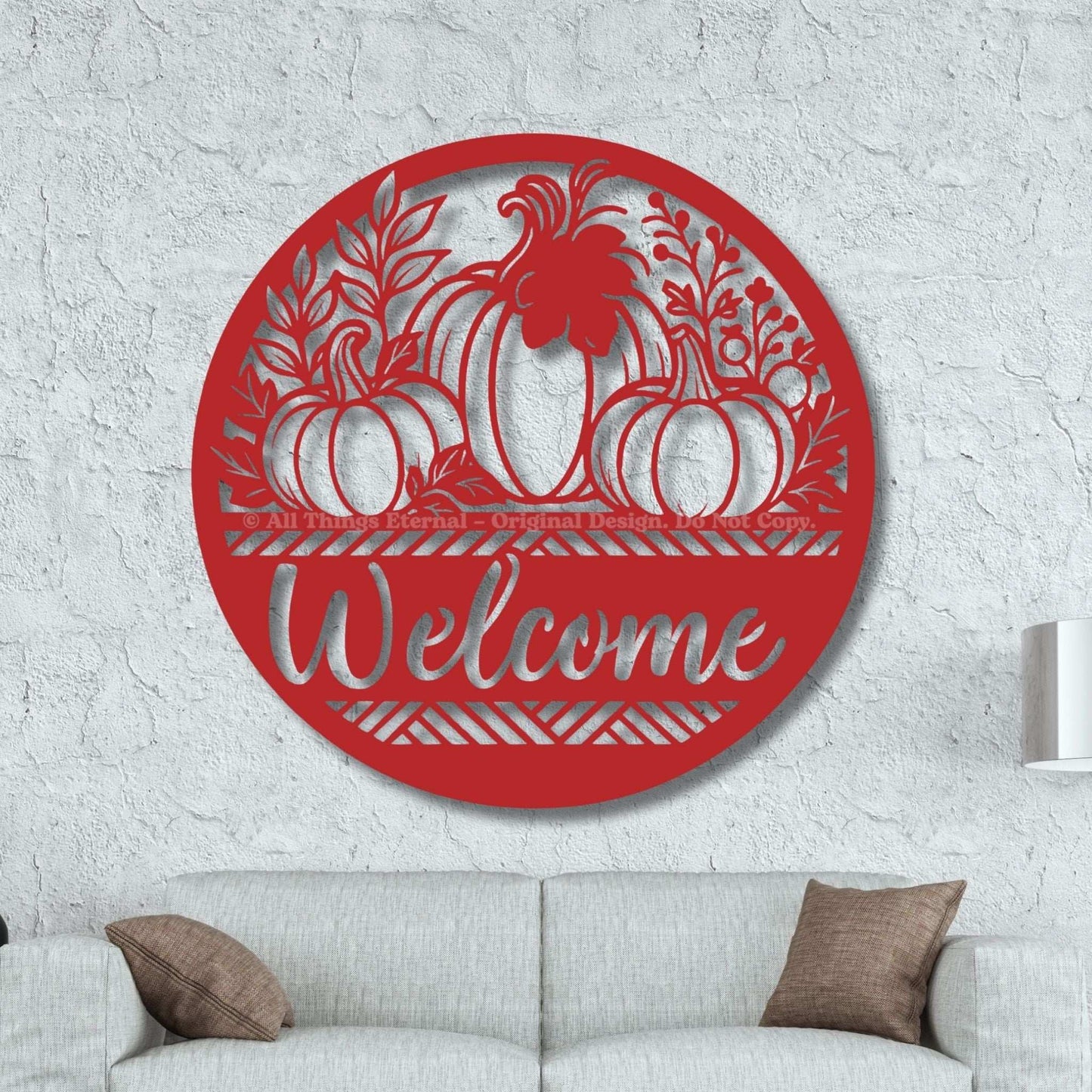 Personalized Pumpkin Welcome Metal Sign