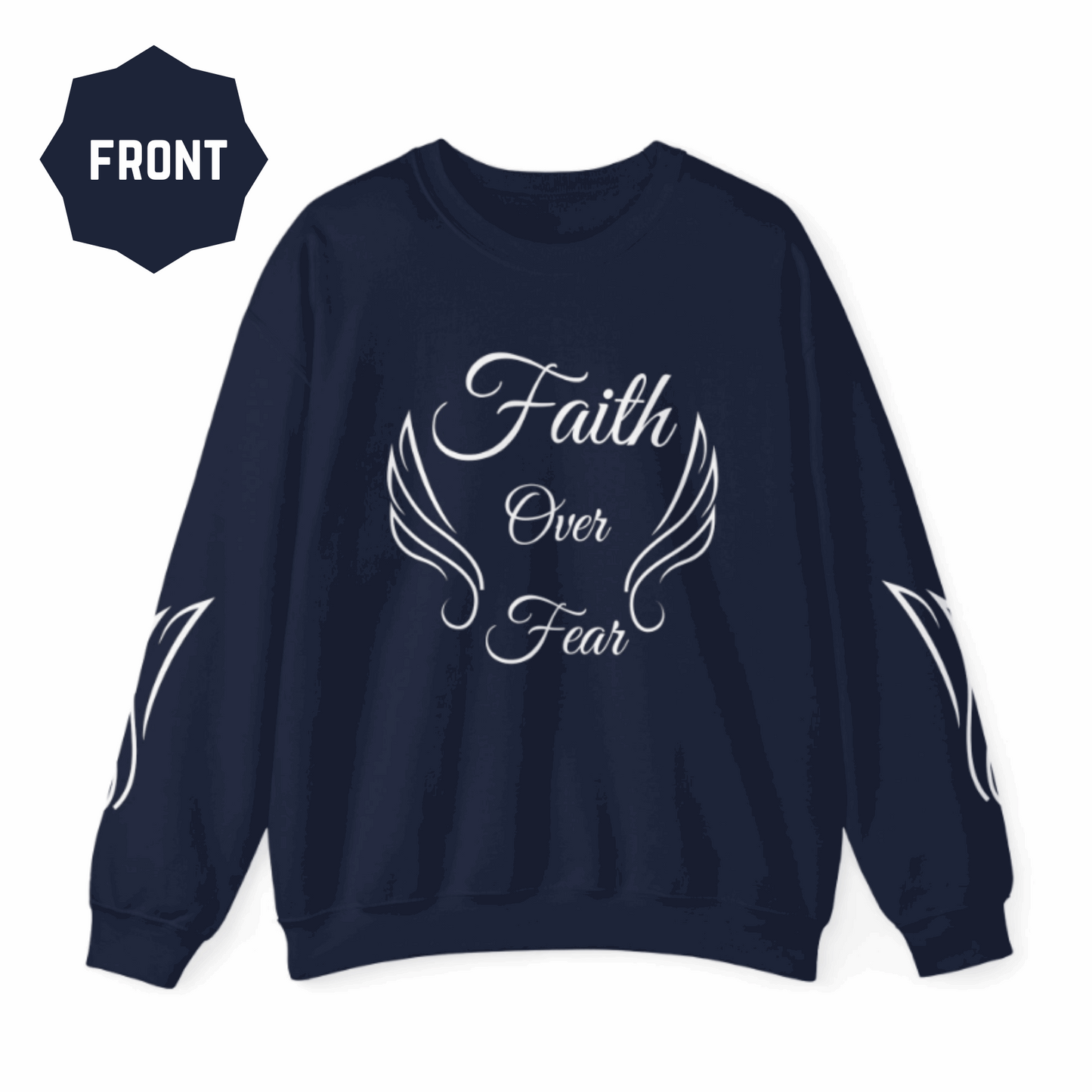 Christian Sweatshirt for Women – Faith Over Fear Inspirational Crewneck