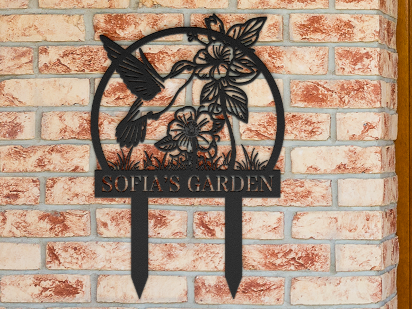Custom Hummingbird Metal Garden Sign