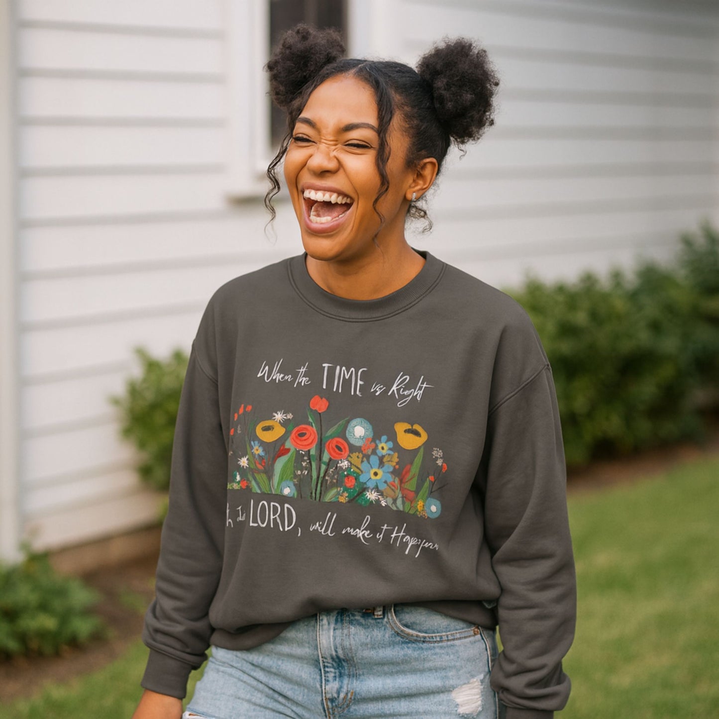 Floral Christian Comfort Colors Sweatshirt | Inspirational Religious Pullover