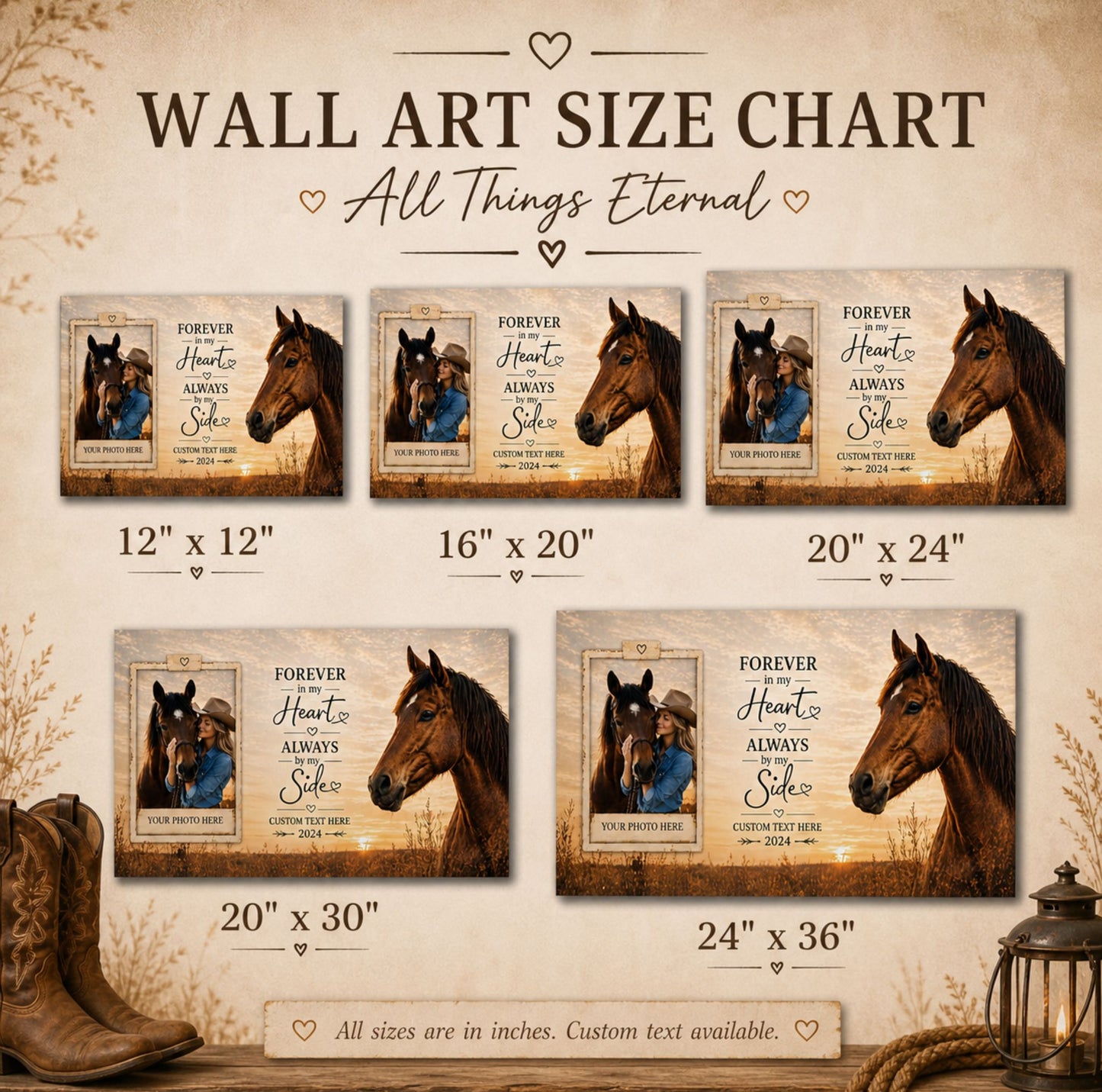 Personalized Horse Canvas Print Photo Gift for Horse Lovers